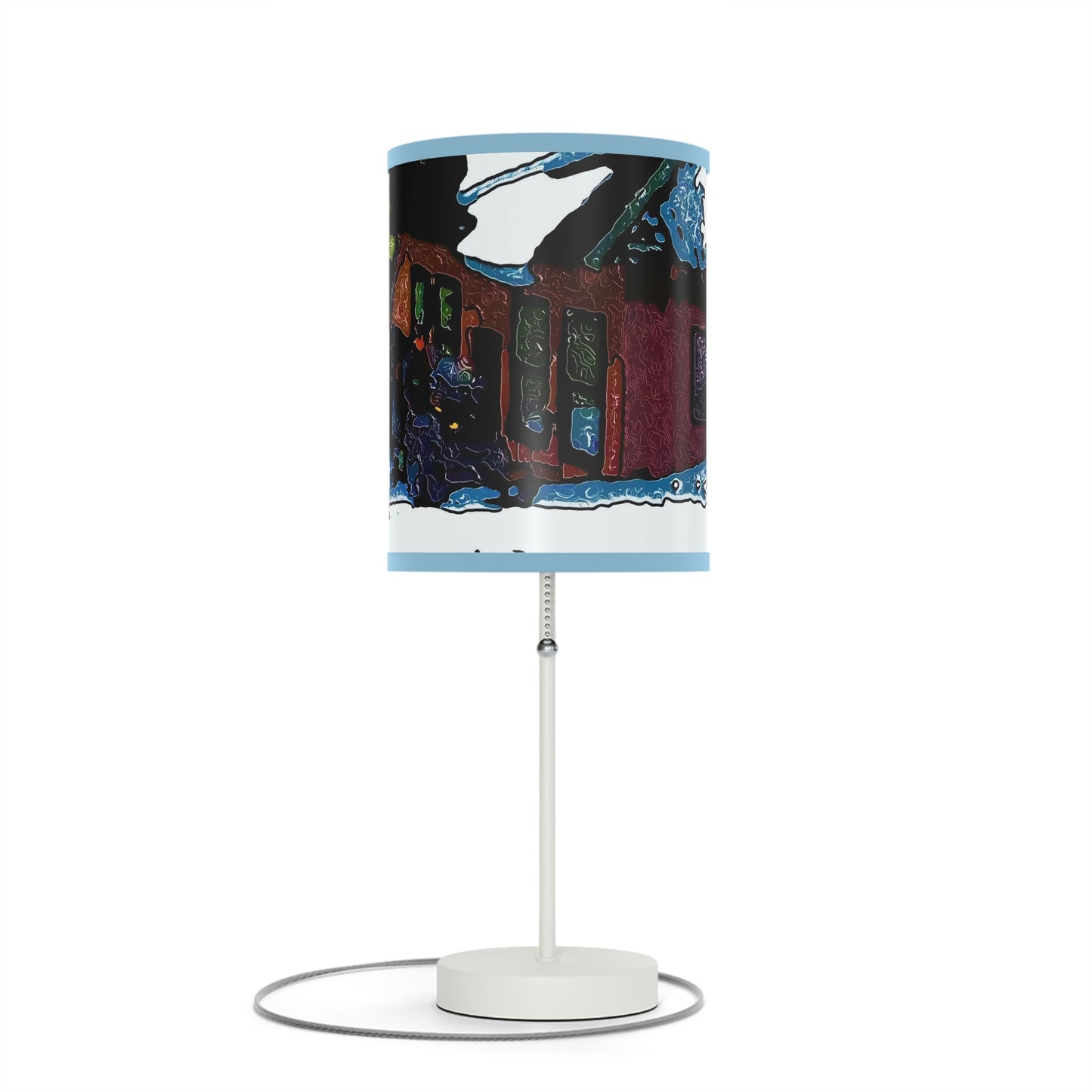 Lamp on a Stand, US|CA plug ... "A Rider Passeth-Through-It" ... Colors Galore & A Bit Of Impressionism ... Original Works. Winter 2021. Central Idaho. Rendering Time: 12 Hours ...