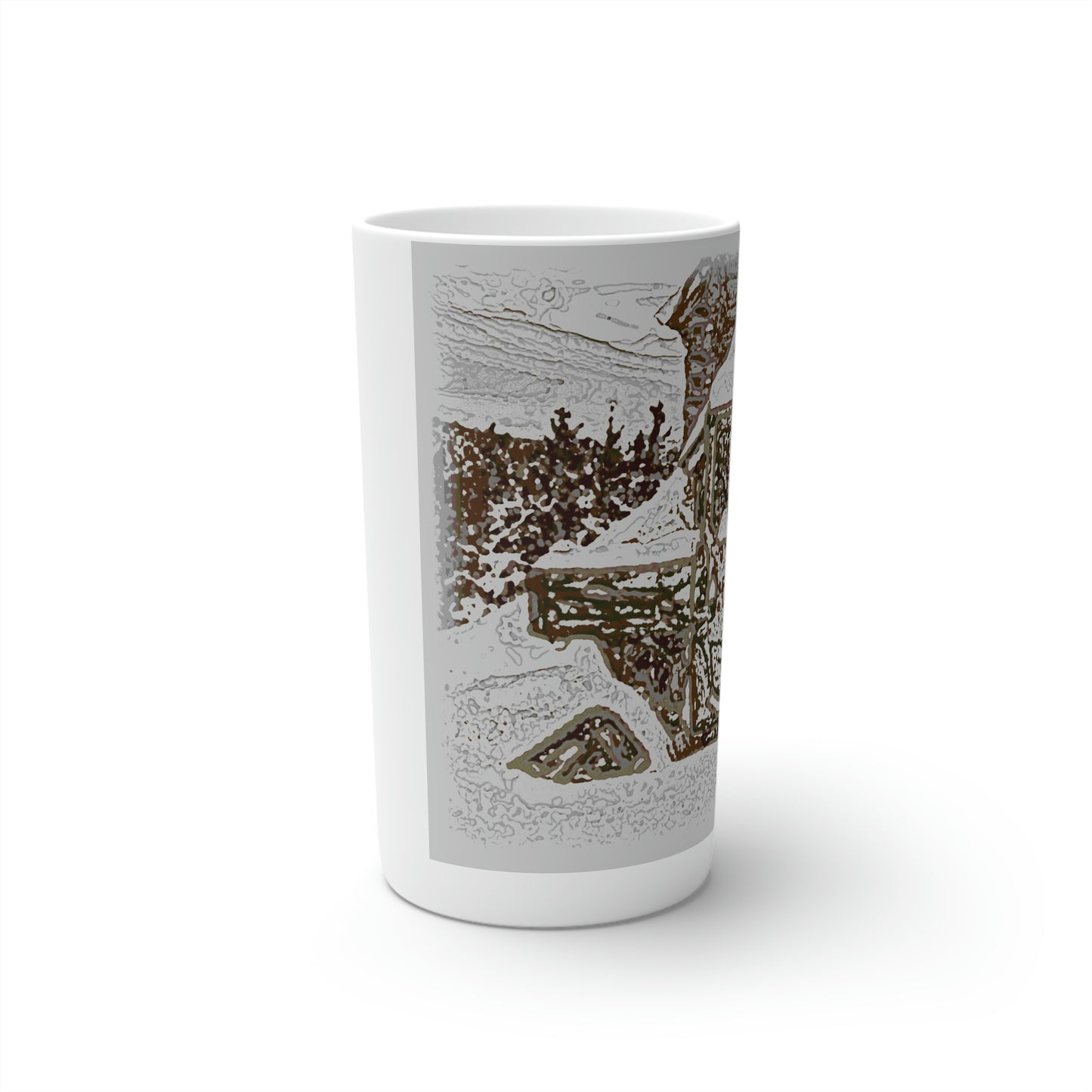 Conical Coffee Mugs (3oz, 8oz, 12oz) ... After An Intense Snow Storm ... 'Digging Out' ... A Vehicle & Cabin "In The Mountains" ... March 2023 ... Original Works ...