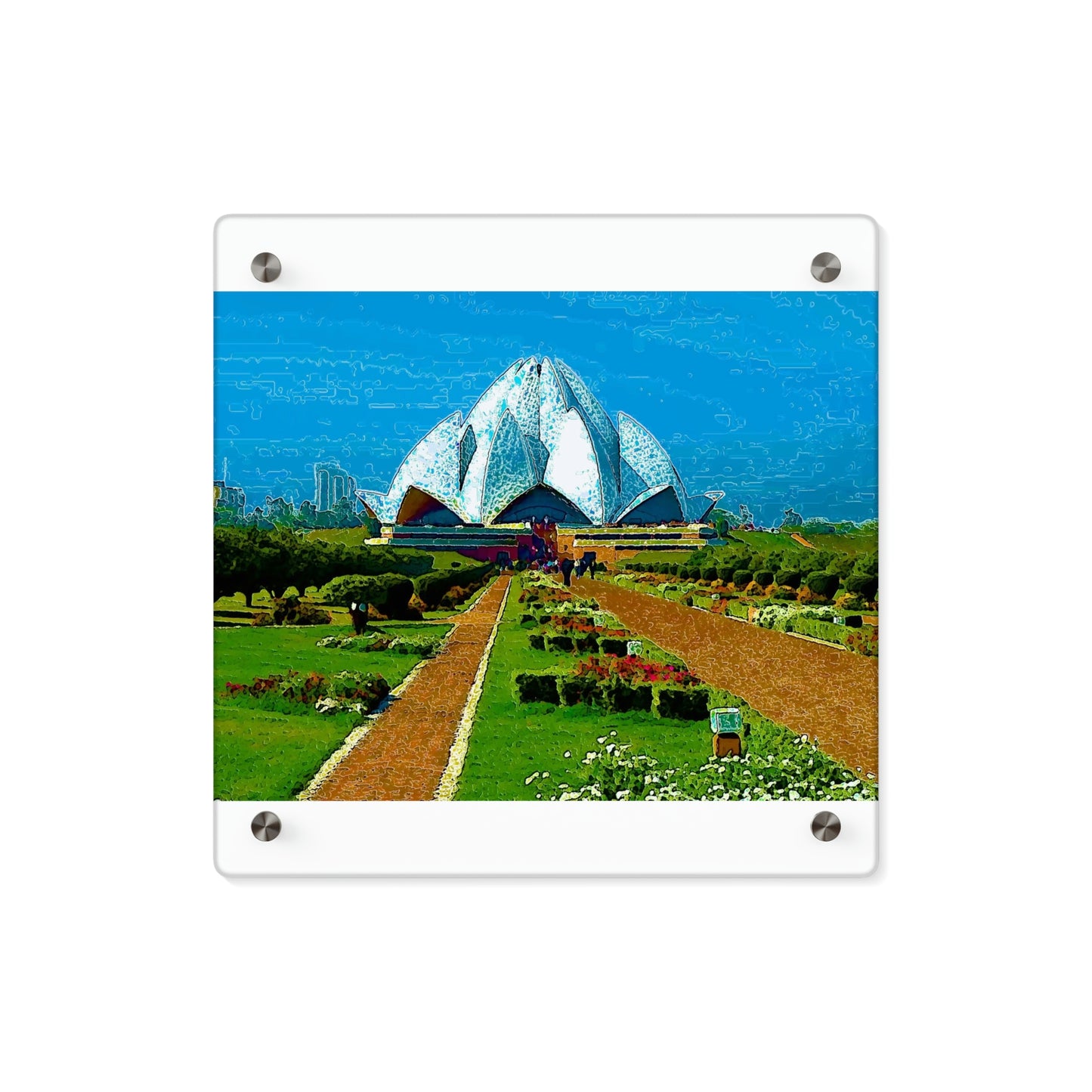Acrylic Wall Art Panels ... 'Bahai'i House-Of-Worship' ... "Lotus Temple: Delhi, India, 2008" ... Original Works ...
