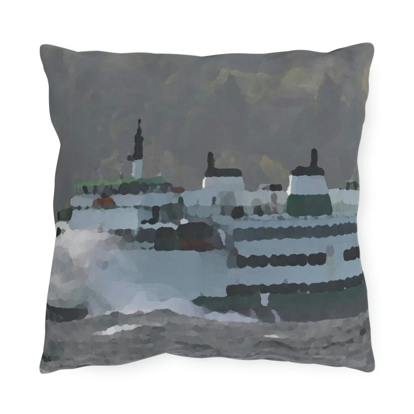 Outdoor Pillows ... WADOT Ferry Crossing ... "A Very Rough Day" ... Mulkiteo Route ... Family Archives ... Early 1990's' ... Original Works ...