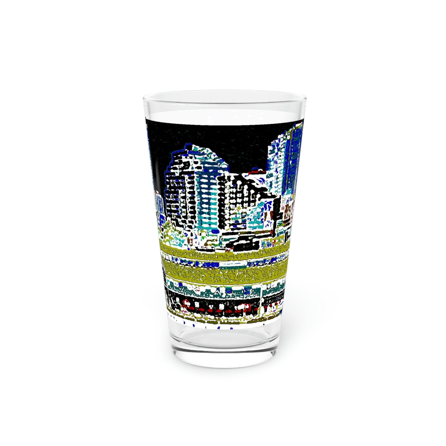 Pint Glass, 16oz ... That Classic Wheel ... 'Seattle's Wheel' ... & Old Classic Waterside Vendors ...  'Family Archives' ... Original Works ...