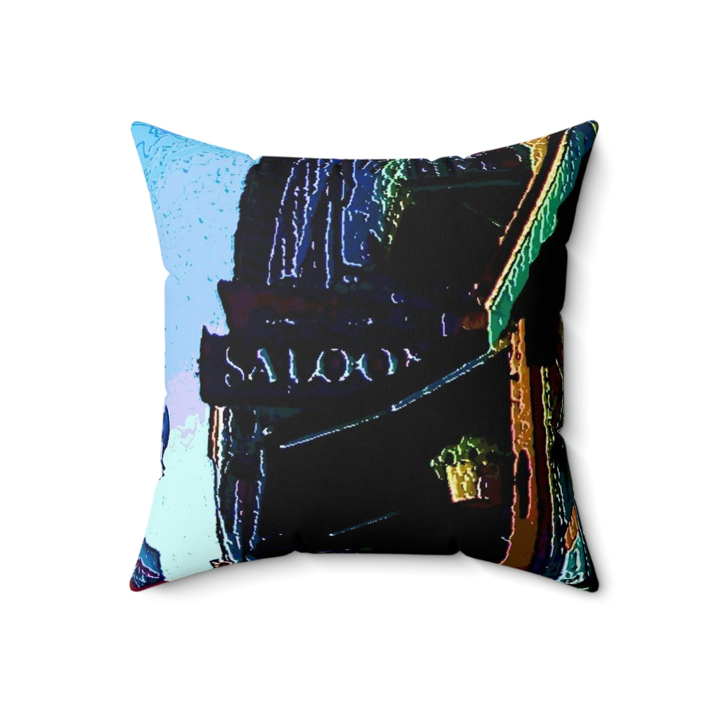 Spun Polyester Square Pillow ...  Pioneer Square & Smith Tower ... 'That World Famous View' ... Colleague Supplied Photo ... Original Works ...