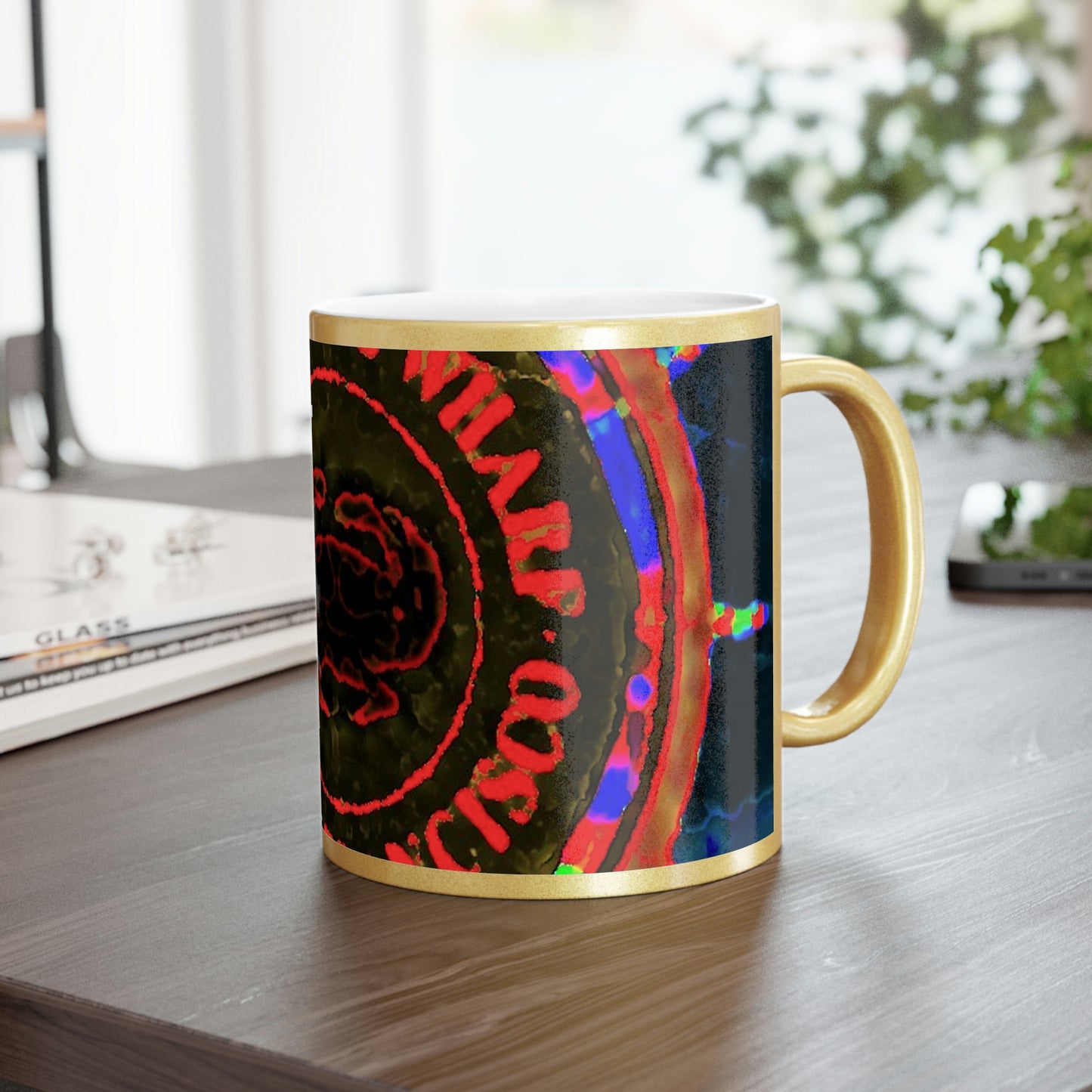 Metallic Mug (Silver\Gold) ... "No.9 Fishermen's Grotto - Fishermen's Wharf, SF, California" ... Family Archives: 1970's ... Original Works ...