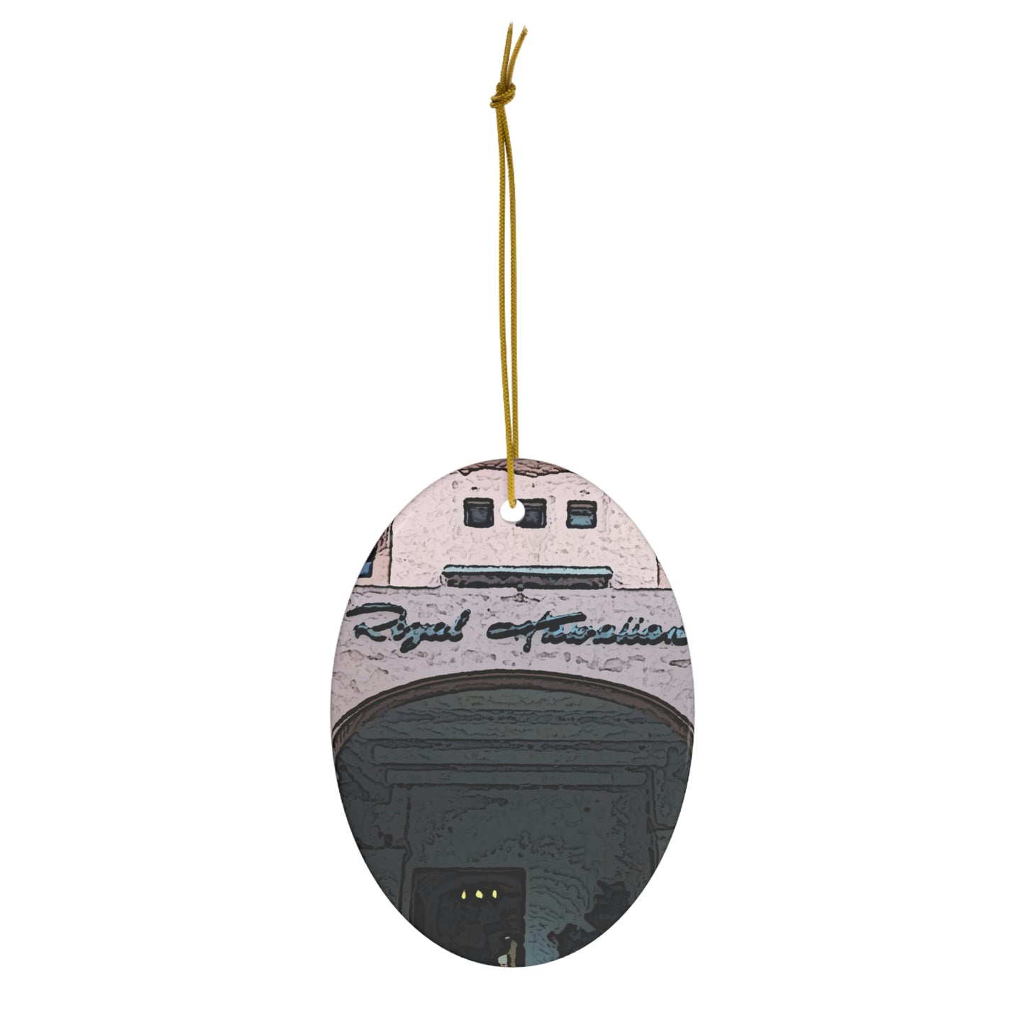 Ceramic Ornament, 1-Pack ... "La Grande Entree" At: 'The Pink Palace' ... The Royal Hawai'ian ... Honolulu, HI ... '27Oct2014' ... Original Works ...