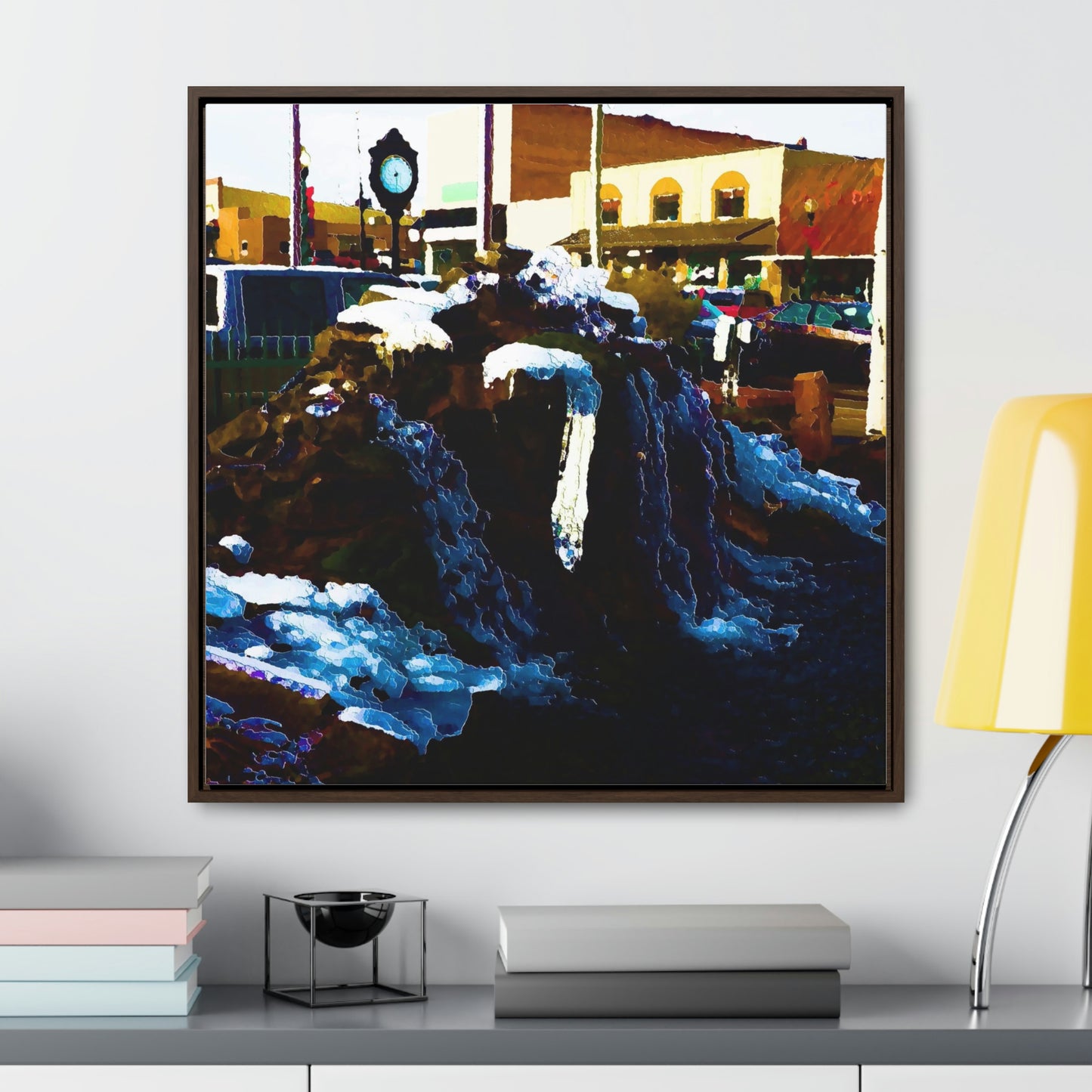 Gallery Canvas Wraps, Square Frame ...  "Ice & Water Sculpted" ... Downtown Grangeville, Idaho ... Adjacent To Irwin Pharmacy ... 5Jan23 ... Original Works ...
