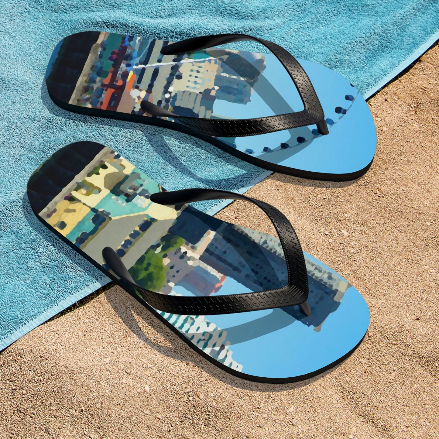 Unisex Flip-Flops ... That Classic Wheel ... 'Seattle's Wheel' ... & Old Classic Waterside Vendors ...  'Family Archives' ... Original Works ...