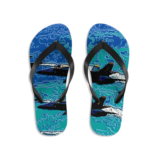 Unisex Flip-Flops ... Seattle Seafair ..."Blue Angels Run Over Lake Washington" ... Circa Mid 1980's ... Dr FJ Holt ... Original Works ...