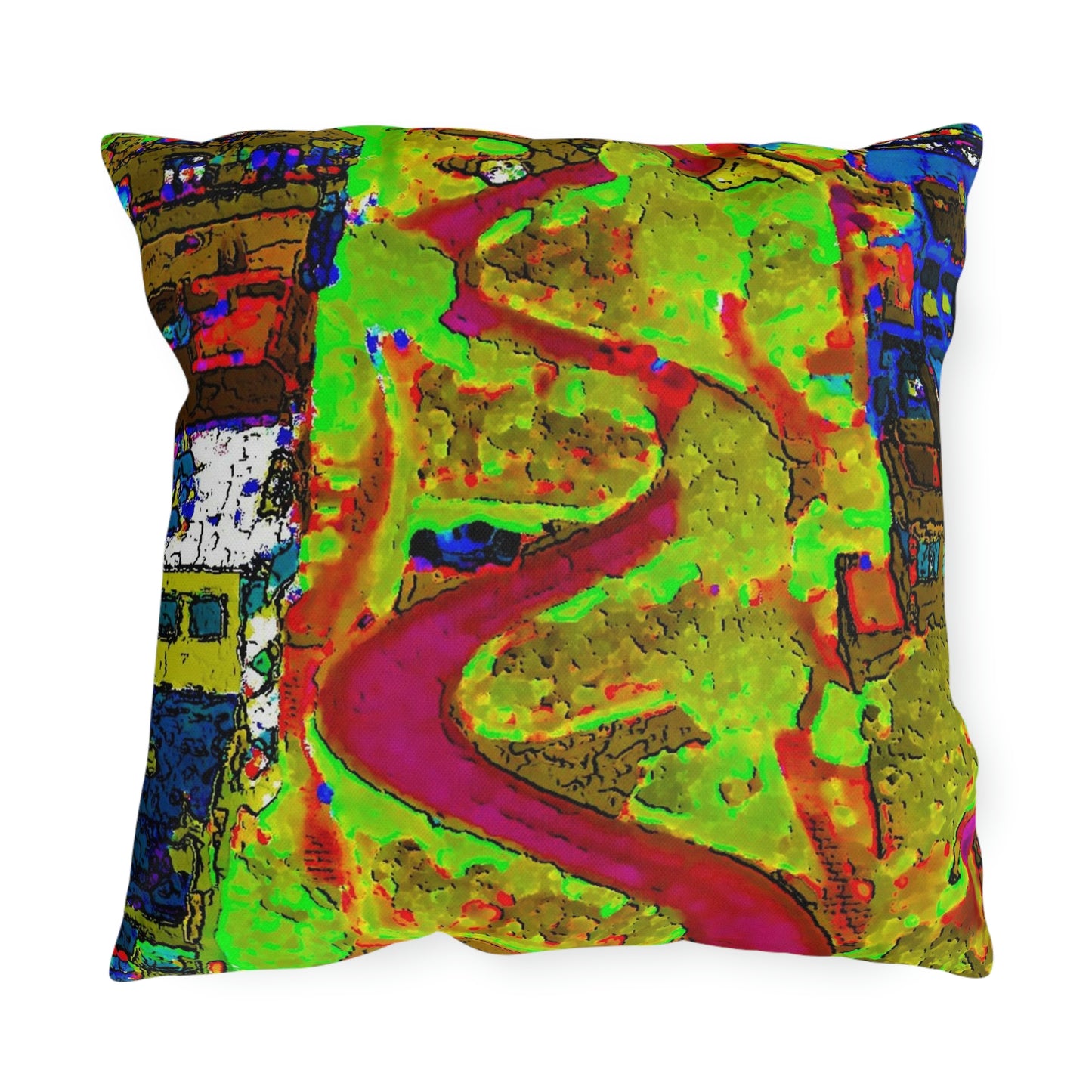 Outdoor Pillows ... A Crazy Street ... 'Eight Winding Curve-Switchbacks' ... "Lombard Street, San Francisco, CA' ... Family Archives: 1970's ... Original Works ...