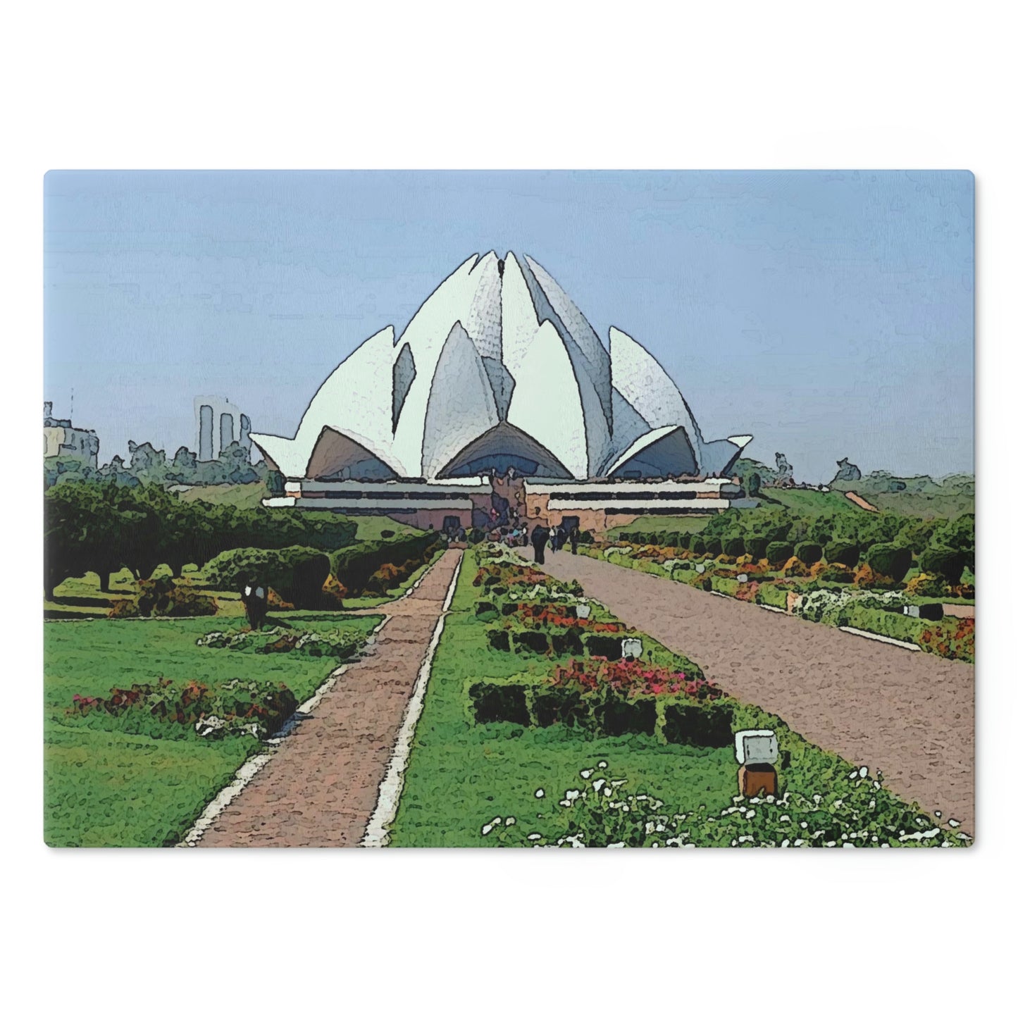 Cutting Board ... 'Bahai'i House-Of-Worship' ... "Lotus Temple: Delhi, India, 2008" ... Original Works ...