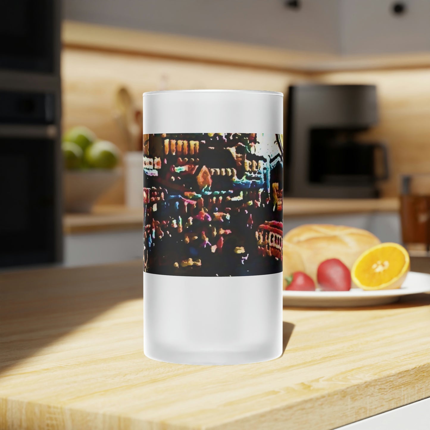 Frosted Glass Beer Mug ...  "No.9 Fishermen's Grotto - Fishermen's Wharf, SF, California" ... Family Archives: 1970's ... Original Works ...