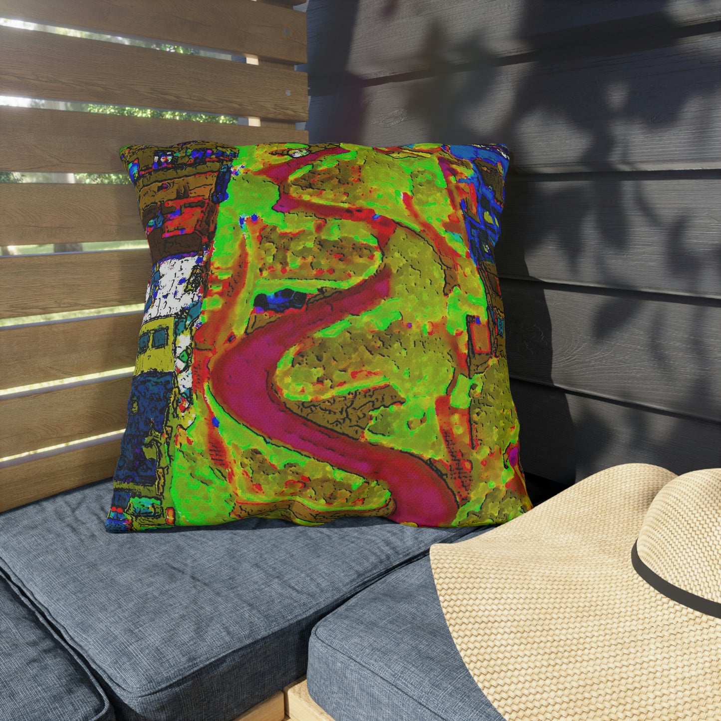 Outdoor Pillows ... A Crazy Street ... 'Eight Winding Curve-Switchbacks' ... "Lombard Street, San Francisco, CA' ... Family Archives: 1970's ... Original Works ...