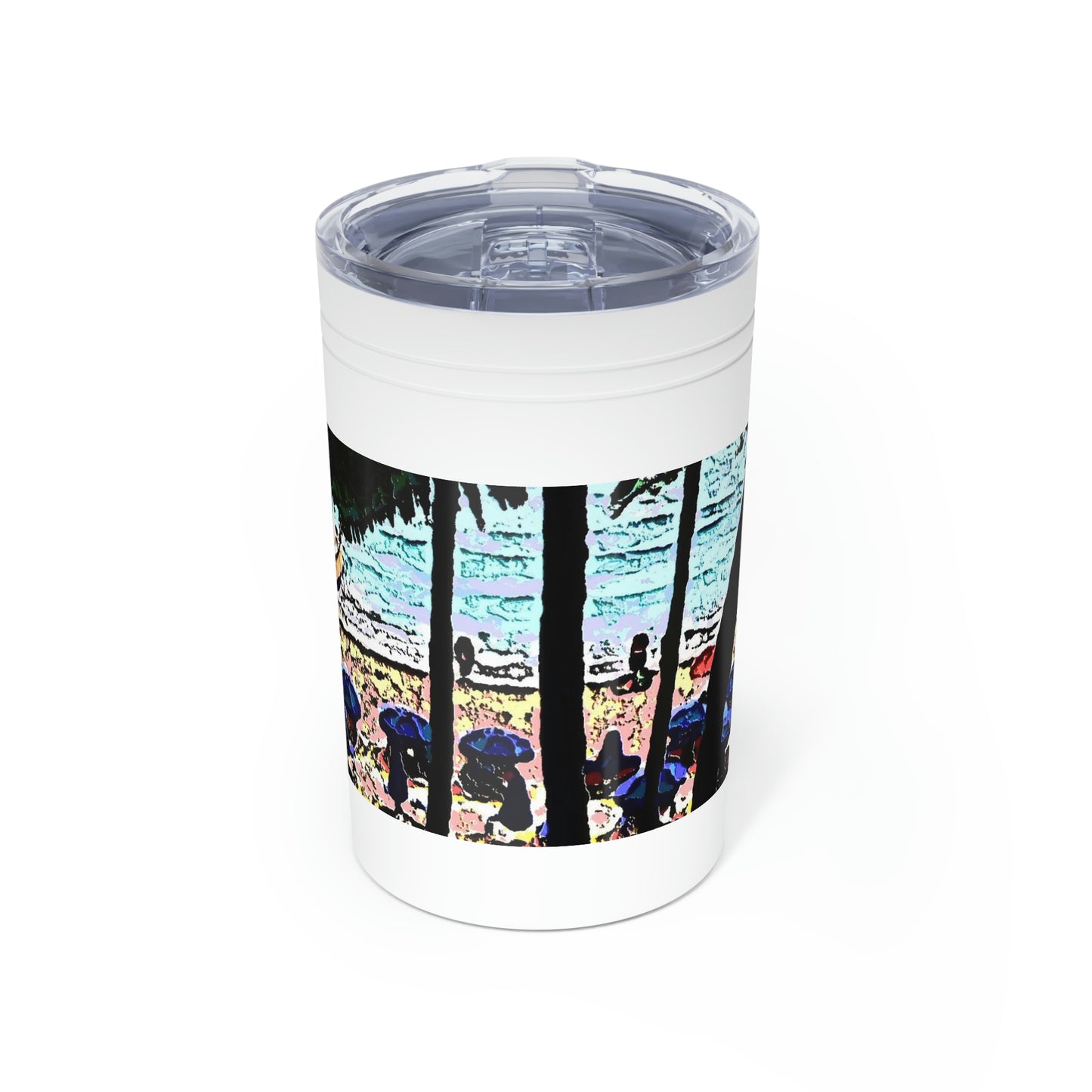 Vacuum Insulated Tumbler, 11oz ... "A Beautiful Beach Amongst The Palms" ... The Outrigger Waikiki, Honolulu, Oahu ... Original Works ...