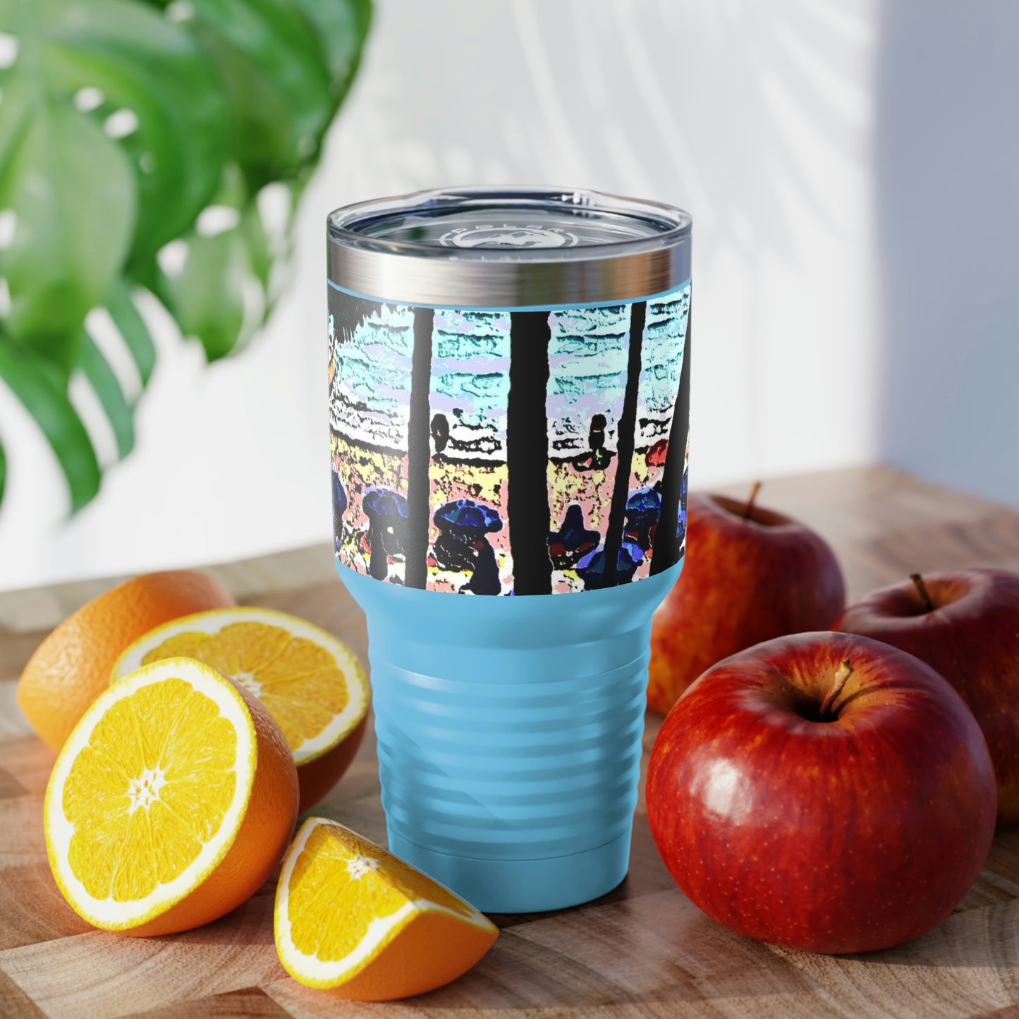 Ringneck Tumbler, 30oz ... "A Beautiful Beach Amongst The Palms" ... The Outrigger Waikiki, Honolulu, Oahu ... Original Works ...