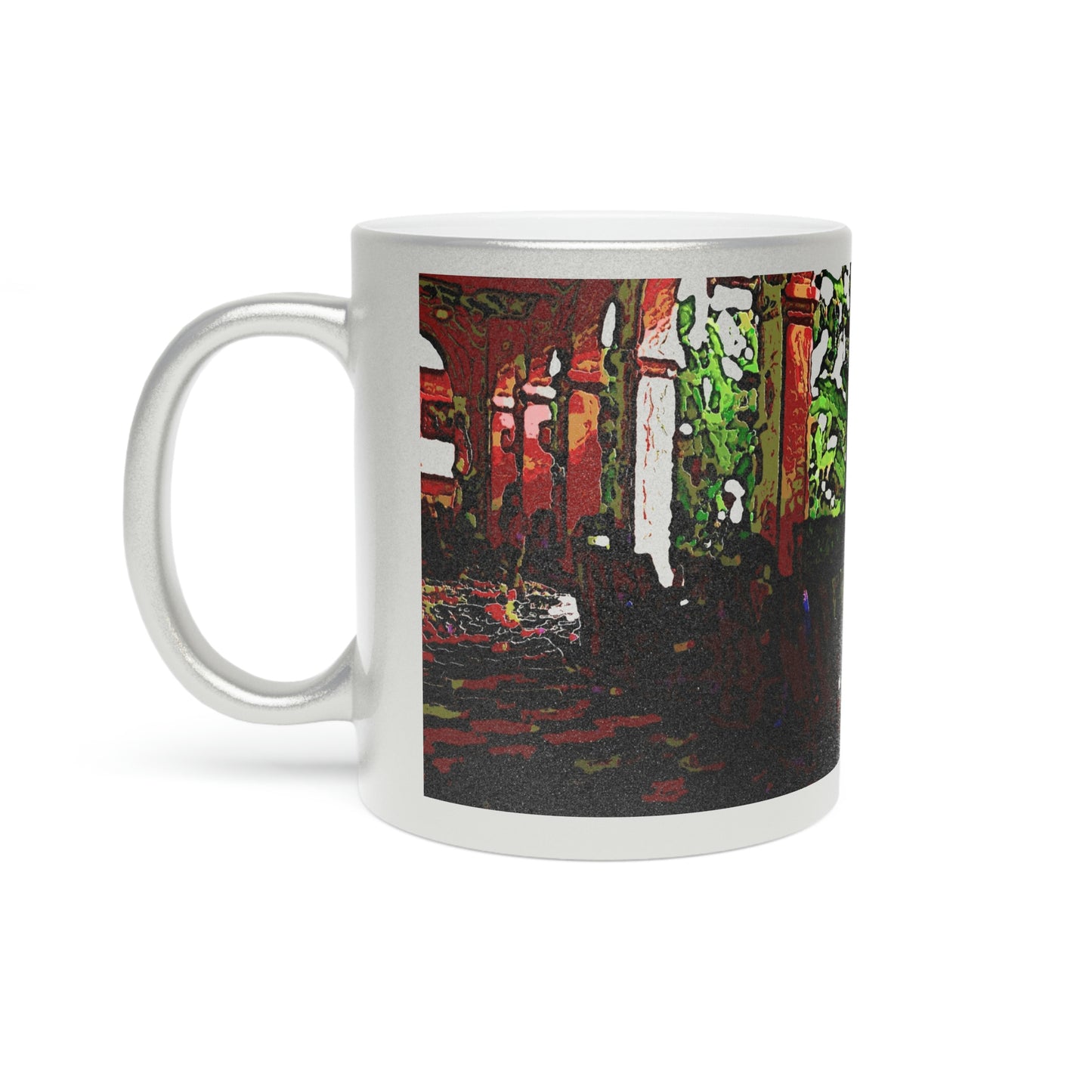 Metallic Mug (Silver\Gold) ... Lanai & Rocking Chairs At: 'The Pink Palace' ... The Royal Hawai'ian ... Honolulu, HI ... '27Oct2014' ... Original Works ...