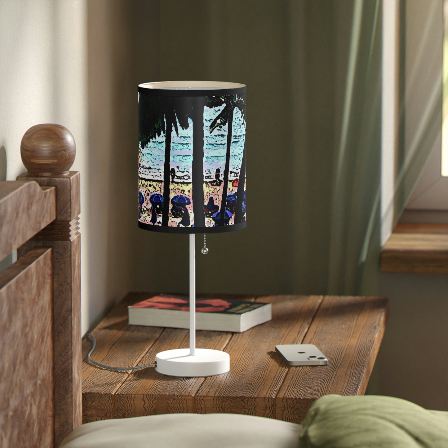 Lamp on a Stand, US|CA plug ... "A Beautiful Beach Amongst The Palms" ... The Outrigger Waikiki, Honolulu, Oahu ... Original Works ...