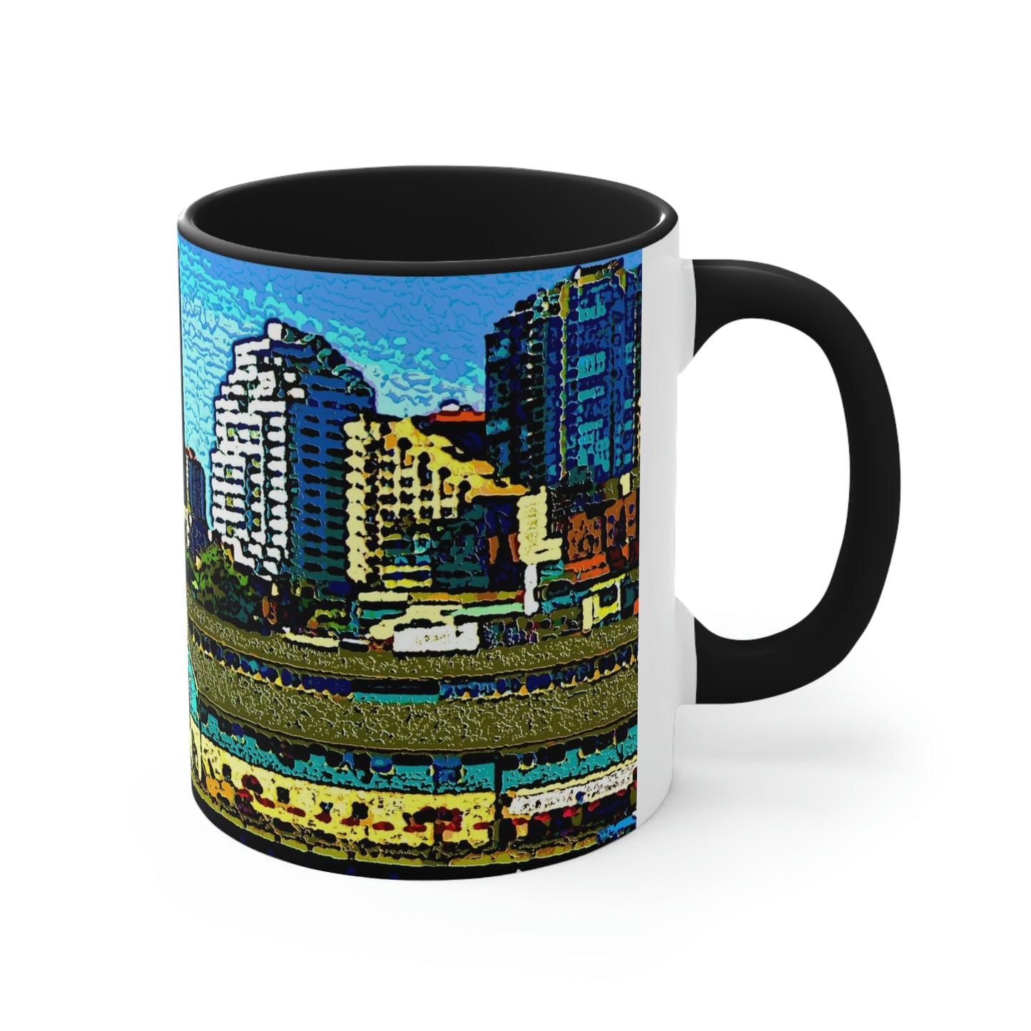 Accent Coffee Mug, 11oz ... That Classic Wheel ... 'Seattle's Wheel' ... & An Old Classic Waterside Vendors ...  'Family Archives' ... Original Works ...
