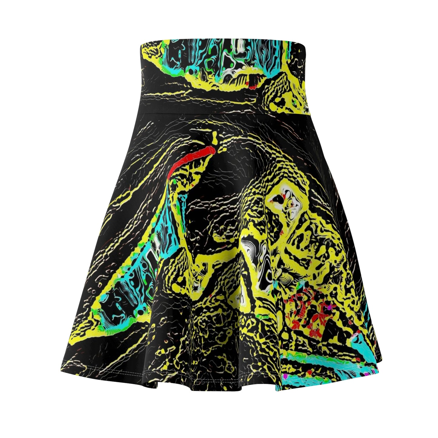 Women's Skater Skirt (AOP) ... "Snow Vehicle In Snow Storm At-Rest" ... Circa 12Mar23 ... Central Idaho ... 18-Hours Rendering Time: Original Works ...