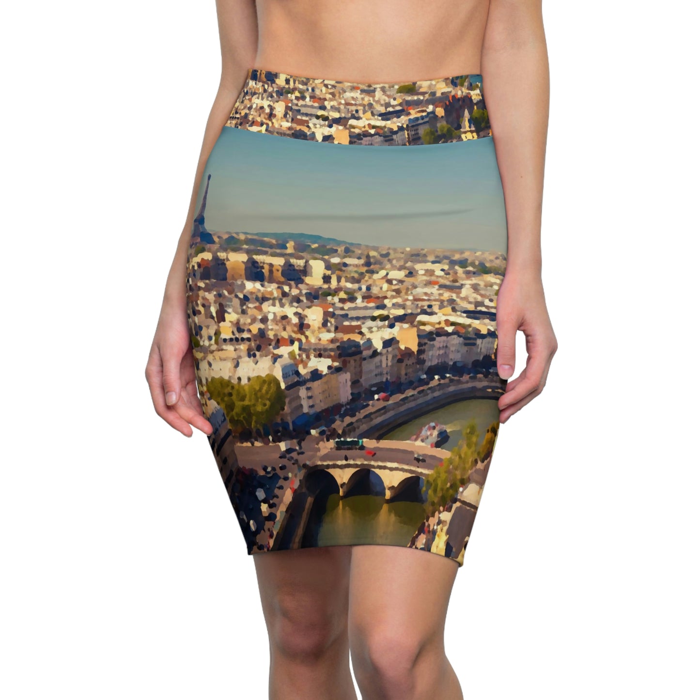 Women's Pencil Skirt ... Au Paris ... "Along The River Seine" ... Barbara Joan Bonnell-Holt: 1972 ... Original Works ..