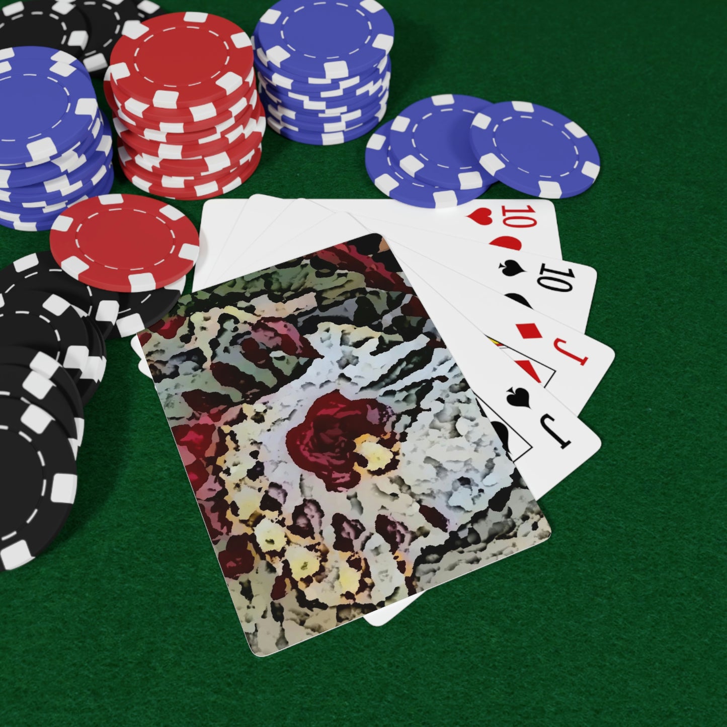 Custom Poker Cards ... "A Friendly Flower" ... Pointsettia 'Pointing' ... Original Works ... (Supplied Photograph) ...