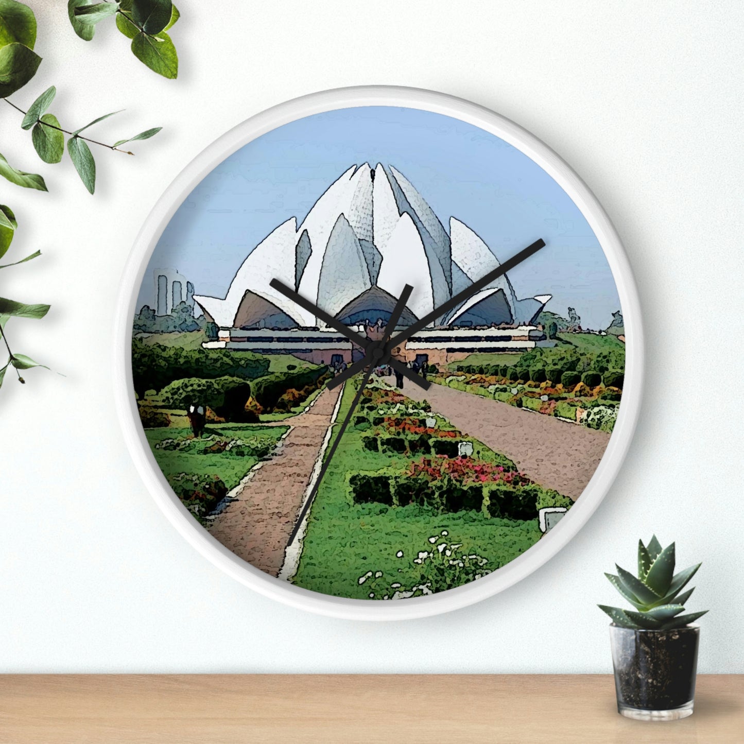 Wall clock ... 'Bahai'i House-Of-Worship' ... "Lotus Temple: Delhi, India, 2008" ... Original Works ...