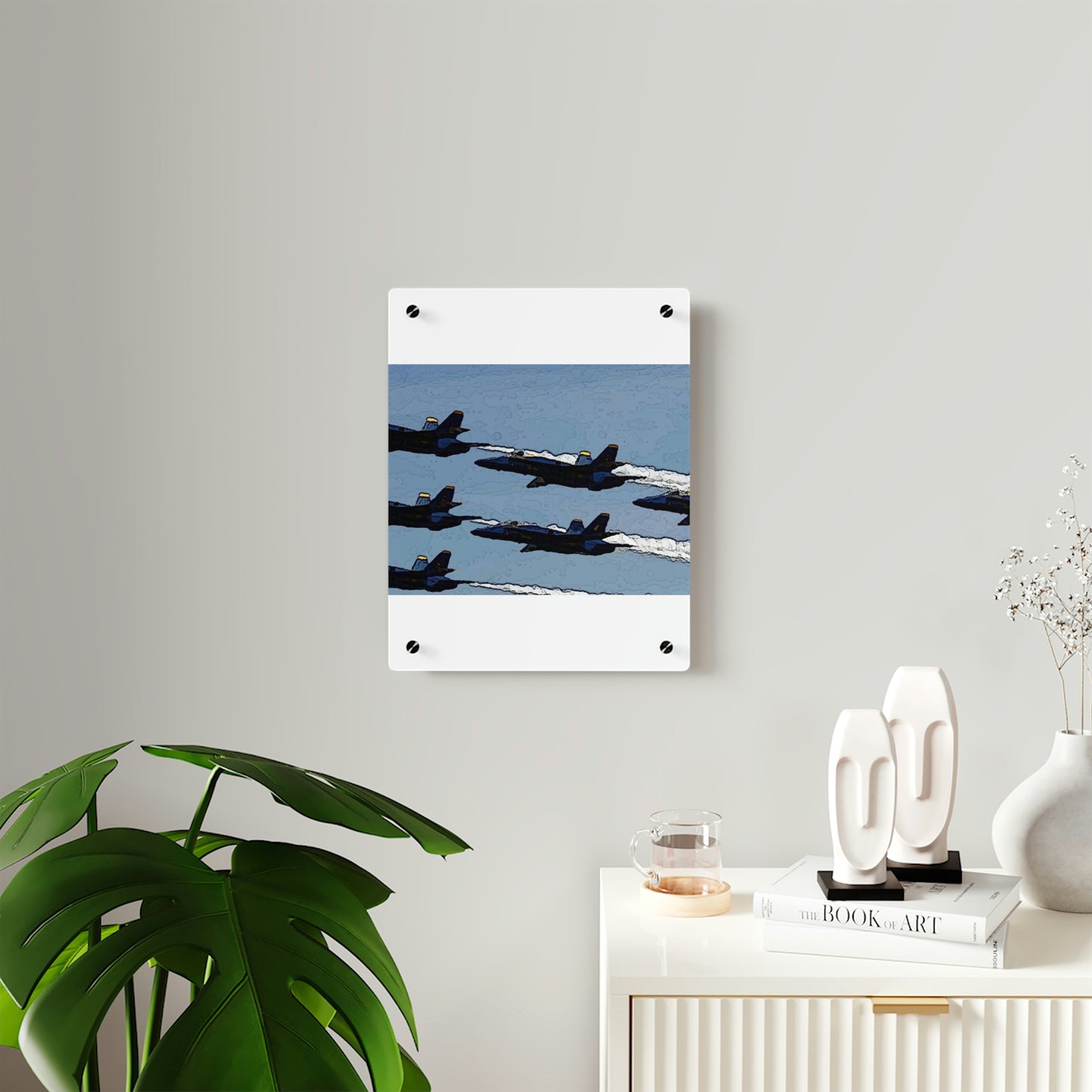 Acrylic Wall Art Panels ... Seattle Seafair ..."Blue Angels Run Over Lake Washington" ... Circa Mid 1980's ... Dr FJ Holt ... Original Works ...