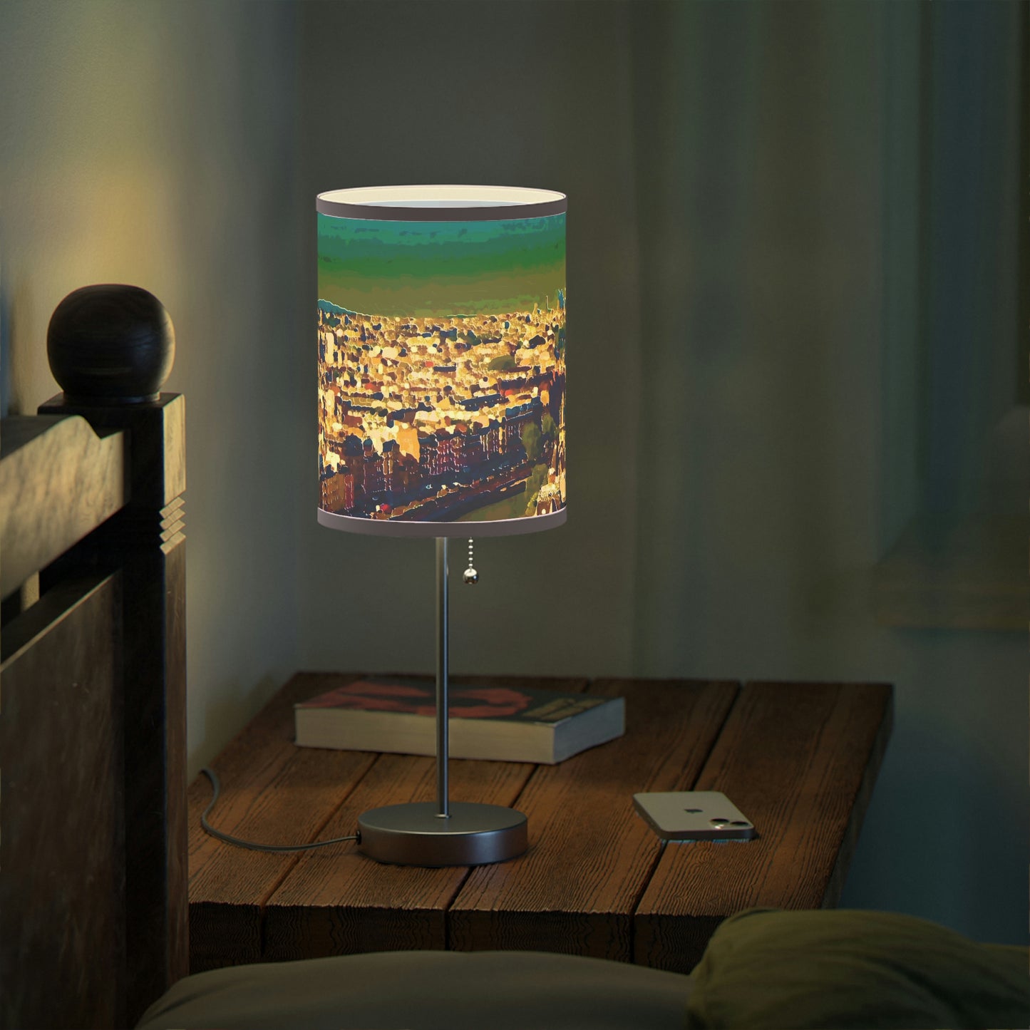 Lamp on a Stand, US|CA plug ... Au Paris ... "Along The River Seine" ... Barbara Joan Bonnel-Holt: 1972 ... Original Works ...