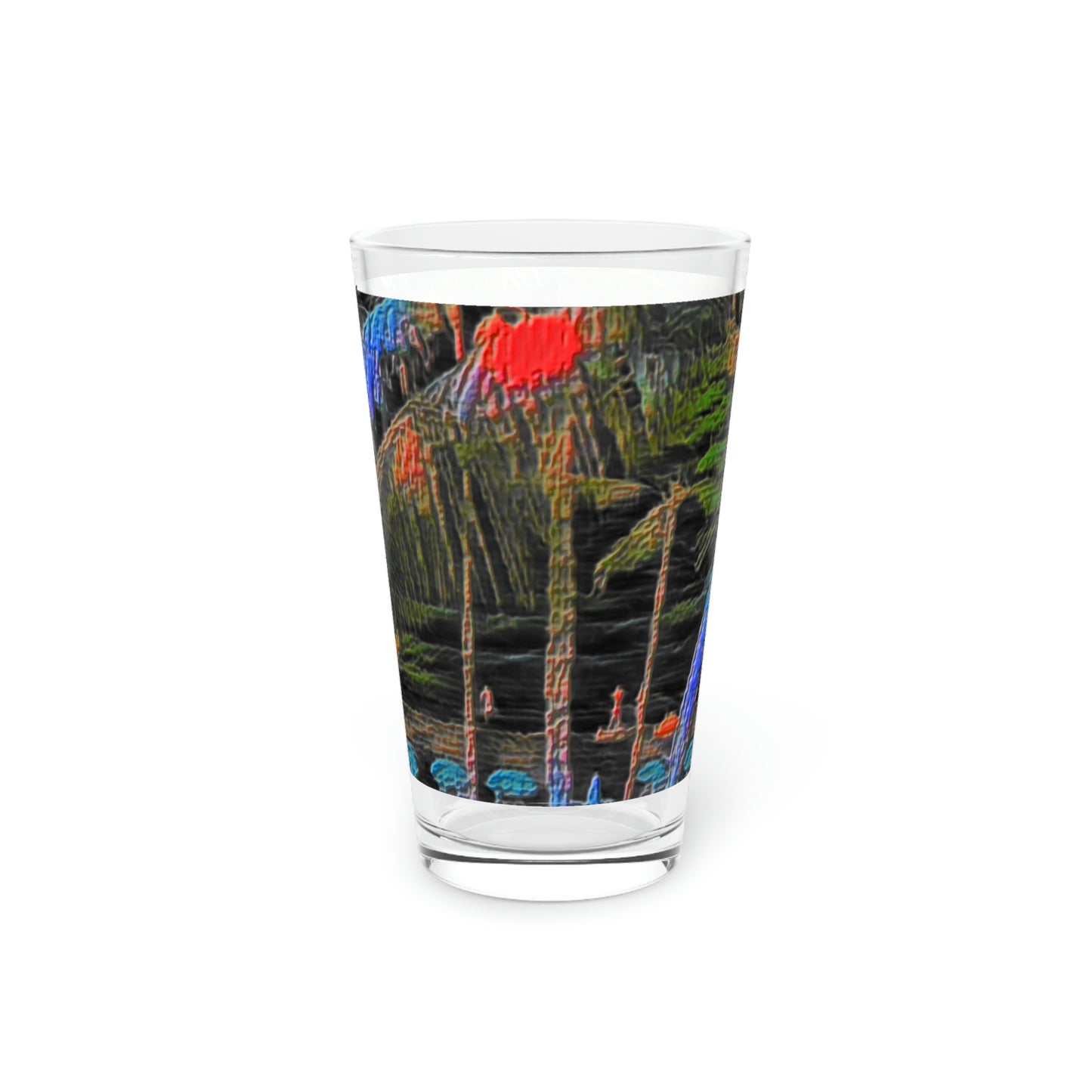 Pint Glass, 16oz ... "The Royal Hawai'ian: Waikiki Beach_Beach" ... Honolulu, HI ... Ocotber 2014 (Halloween) ... Original Works ...