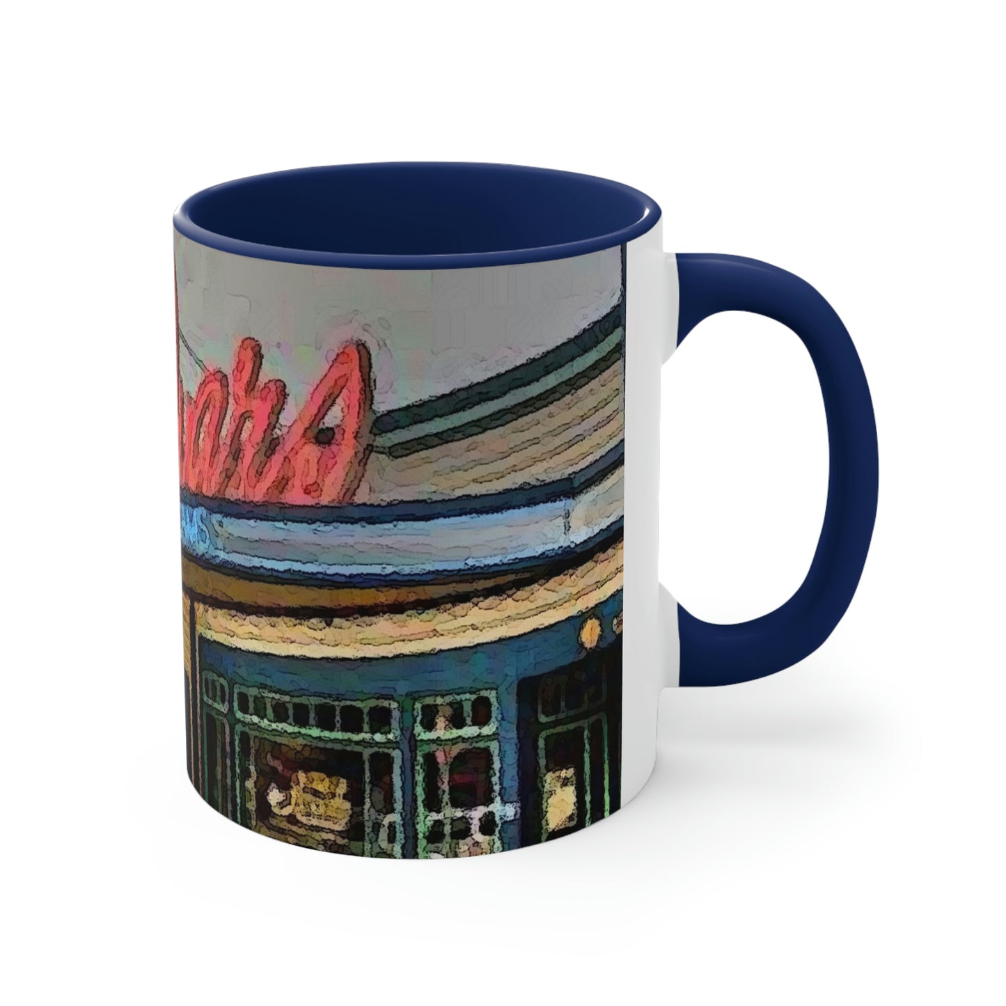 Accent Coffee Mug, 11oz ...  In-A-Hurry & Stressed? ... Remember: Keep "Clam" ... Clam_Happy ...  'Ivars: Seattle Waterfront' ... Personal Archives ... Original Works ...