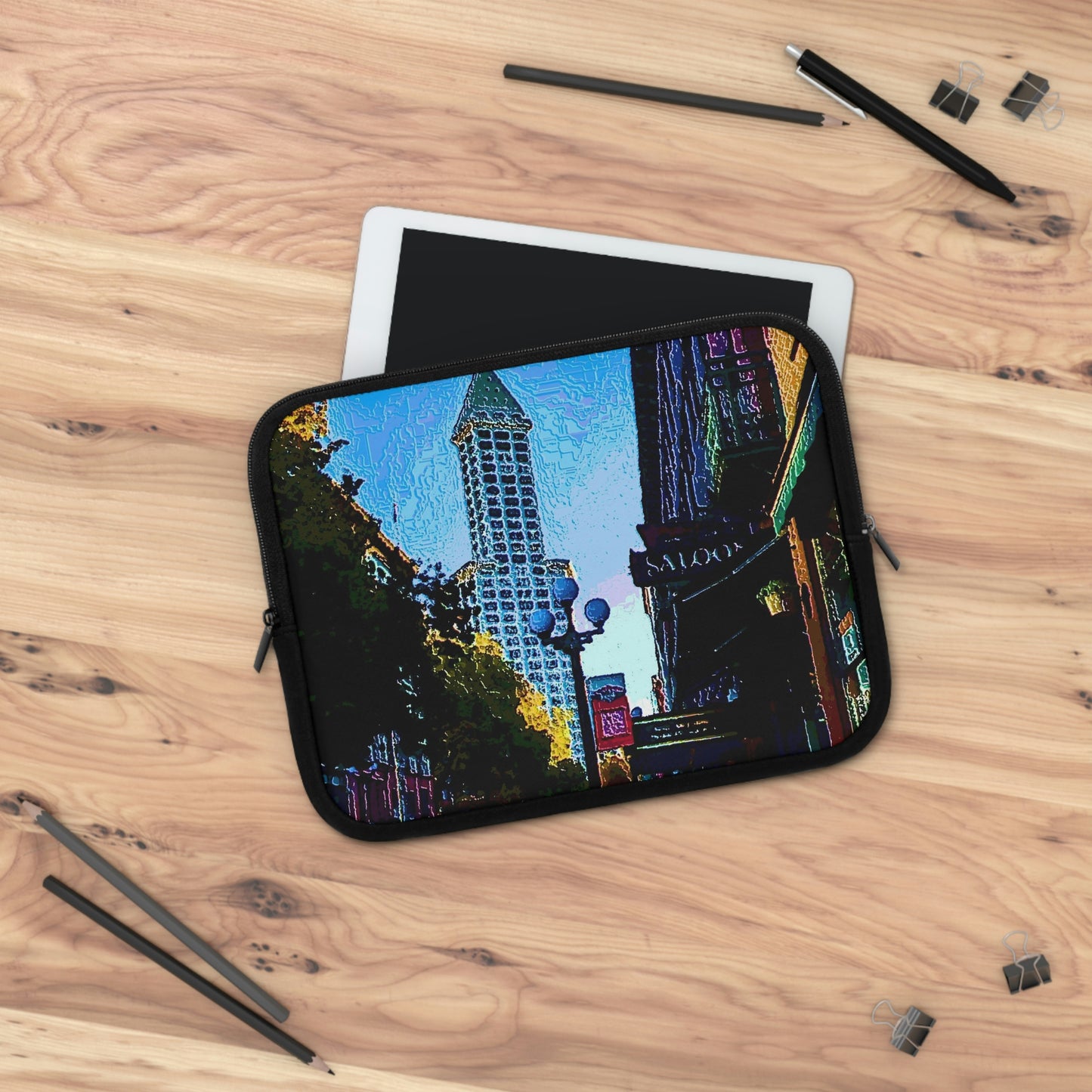 Laptop Sleeve ...  Pioneer Square & Smith Tower ... 'That World Famous View' ... Colleague Supplied Photo ... Original Works ...