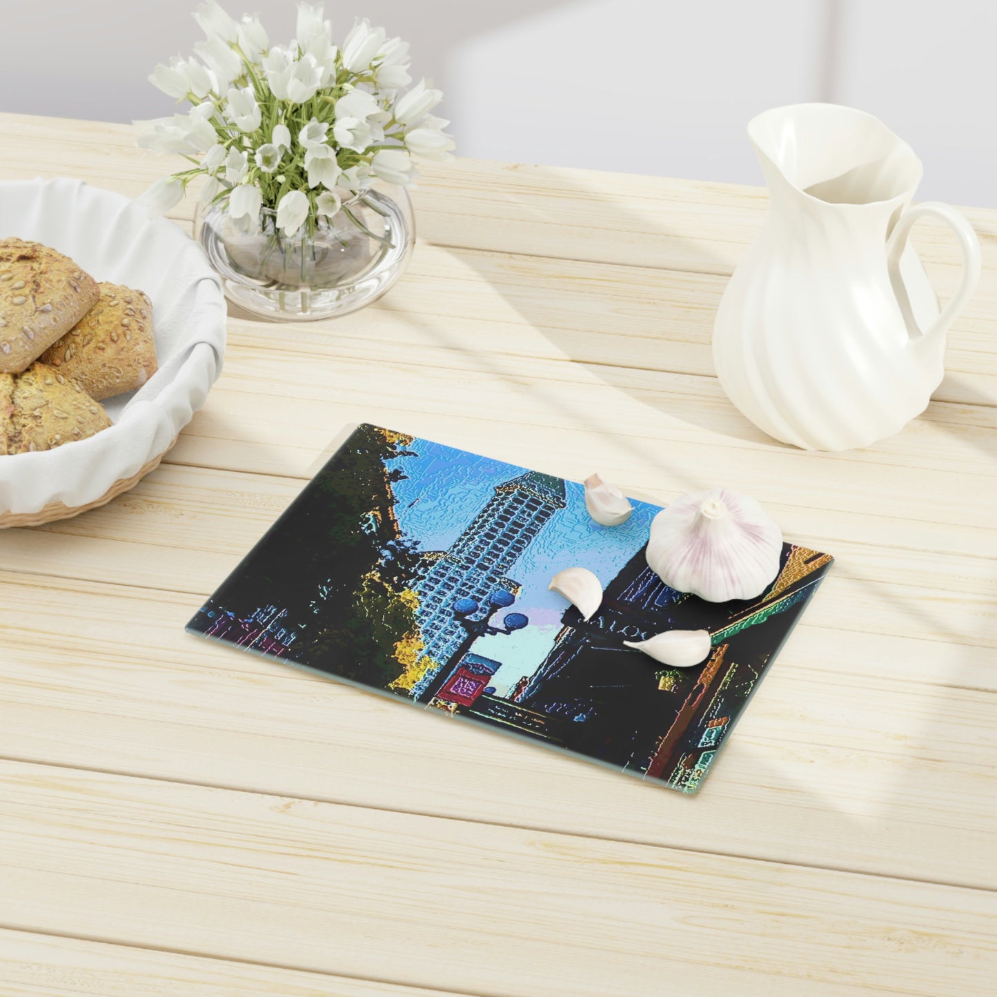 Cutting Board ...  Pioneer Square & Smith Tower ... 'That World Famous View' ... Colleague Supplied Photo ... Original Works ...
