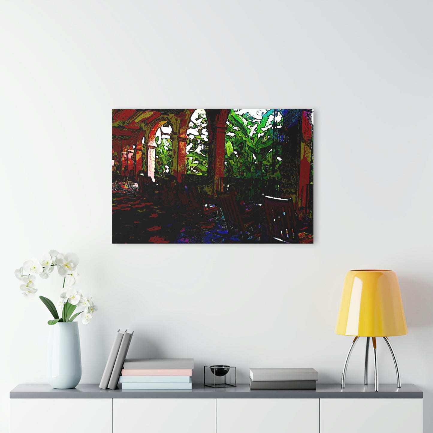 Acrylic Prints (French Cleat Hanging) ...  Lanai & Rocking Chairs At: 'The Pink Palace' ... The Royal Hawai'ian ... Honolulu, HI ... '27Oct2014' ... Original Works ...