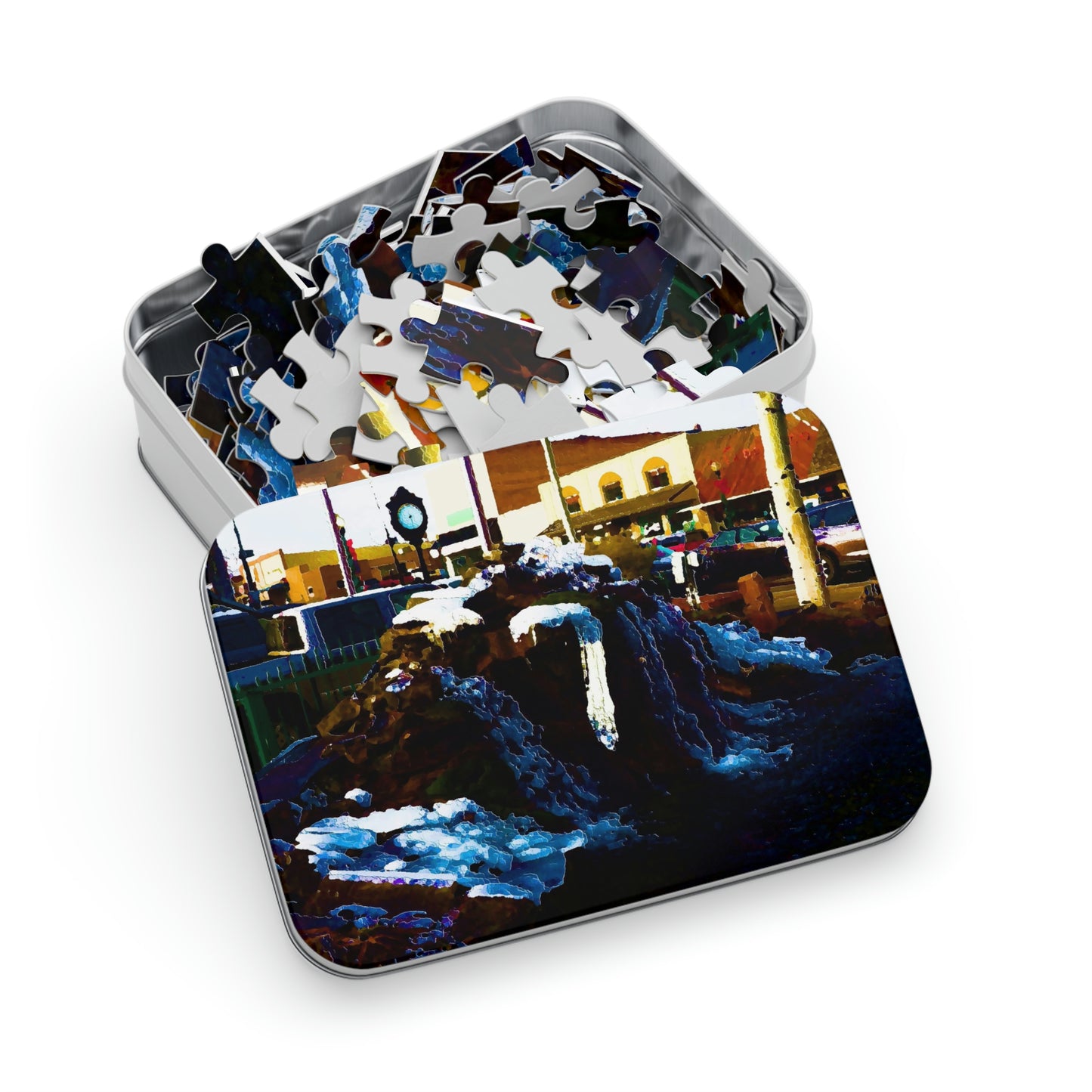 Jigsaw Puzzle (30, 110, 252, 500,1000-Piece) ...  "Ice & Water Sculpted" ... Downtown Grangeville, Idaho ... Adjacent To Irwin Pharmacy ... 5Jan23 ... Original Works ...