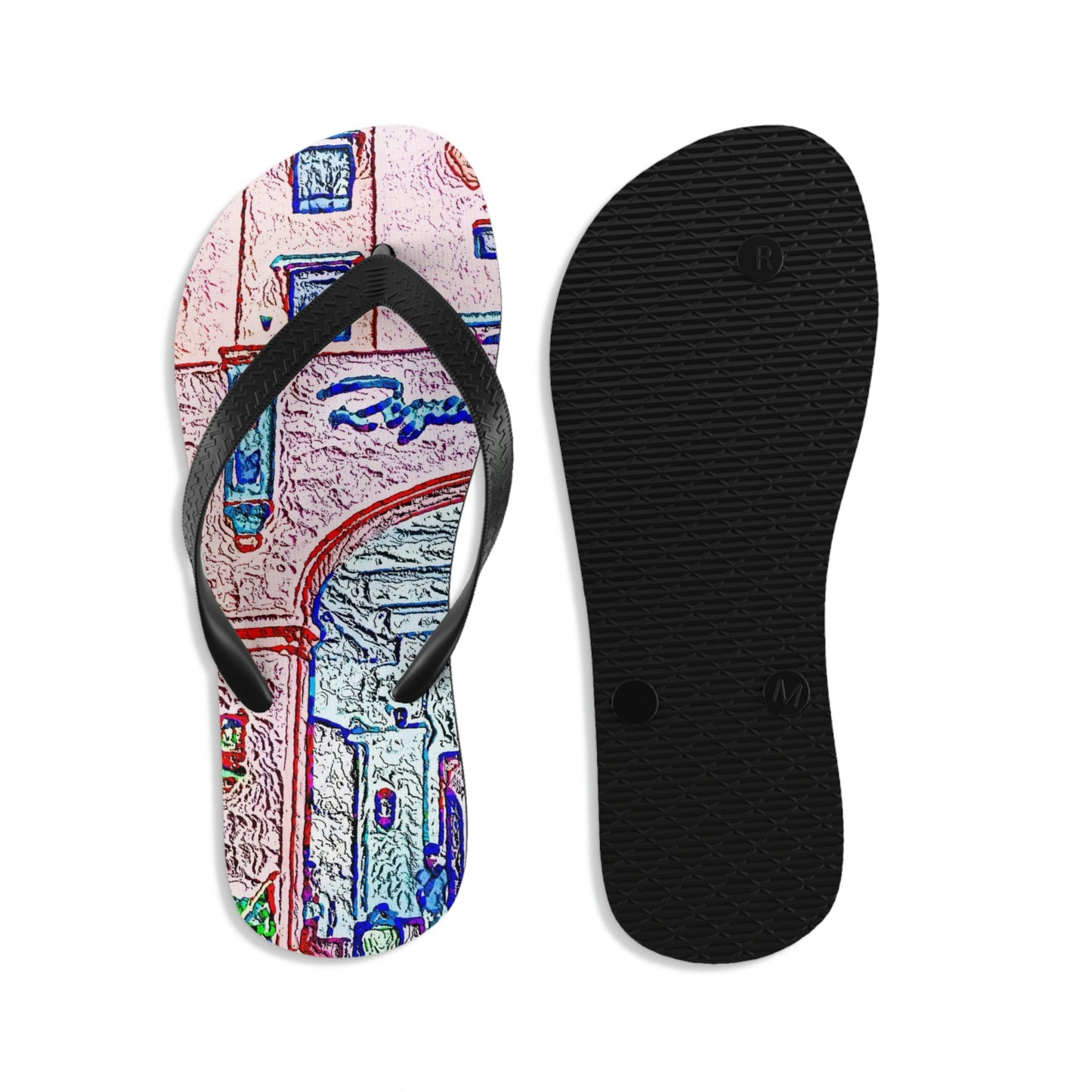 Unisex Flip-Flops ... "La Grande Entree" At: 'The Pink Palace' ... The Royal Hawai'ian ... Honolulu, HI ... '27Oct2014' ... Original Works ...