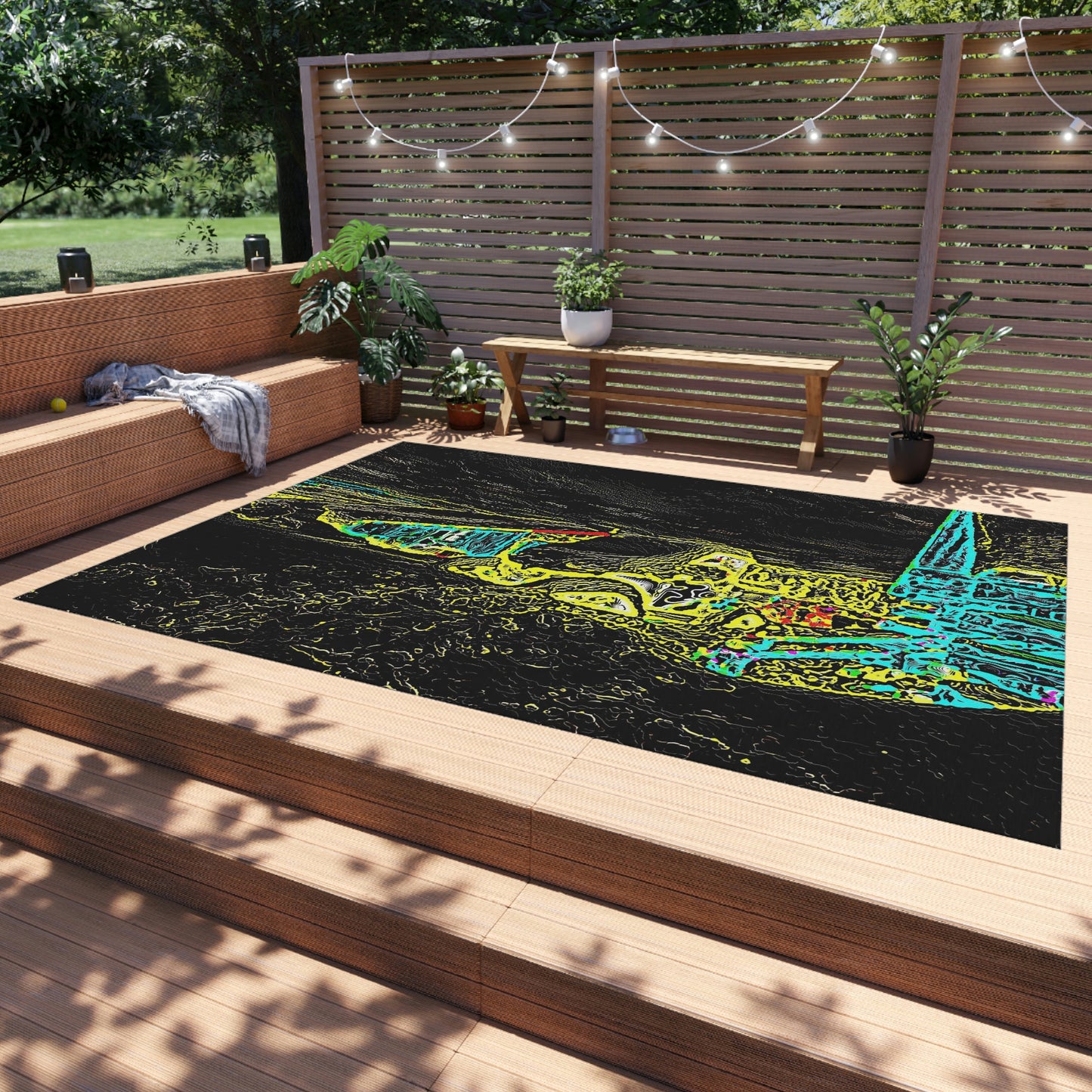 Outdoor Rug ... "Snow Vehicle In Snow Storm At-Rest" ... Circa 12Mar23 ... Central Idaho ... 18-Hours Rendering Time: Original Works ...