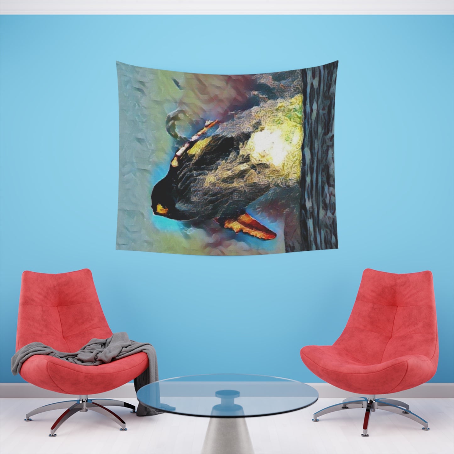 Printed Wall Tapestry ... An Extraordinary Humpback Breach ... 'With Explosive Energy' ... Family Archives (KPH) ... Circa: 21st Century. Maui, HI ... Original Works ...