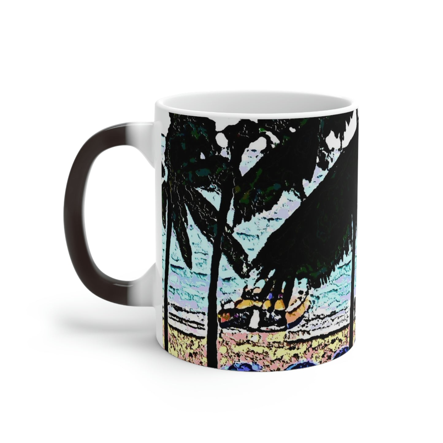 Color Changing Mug ... "A Beautiful Beach Amongst The Palms" ... The Outrigger Waikiki, Honolulu, Oahu ... Original Works ...