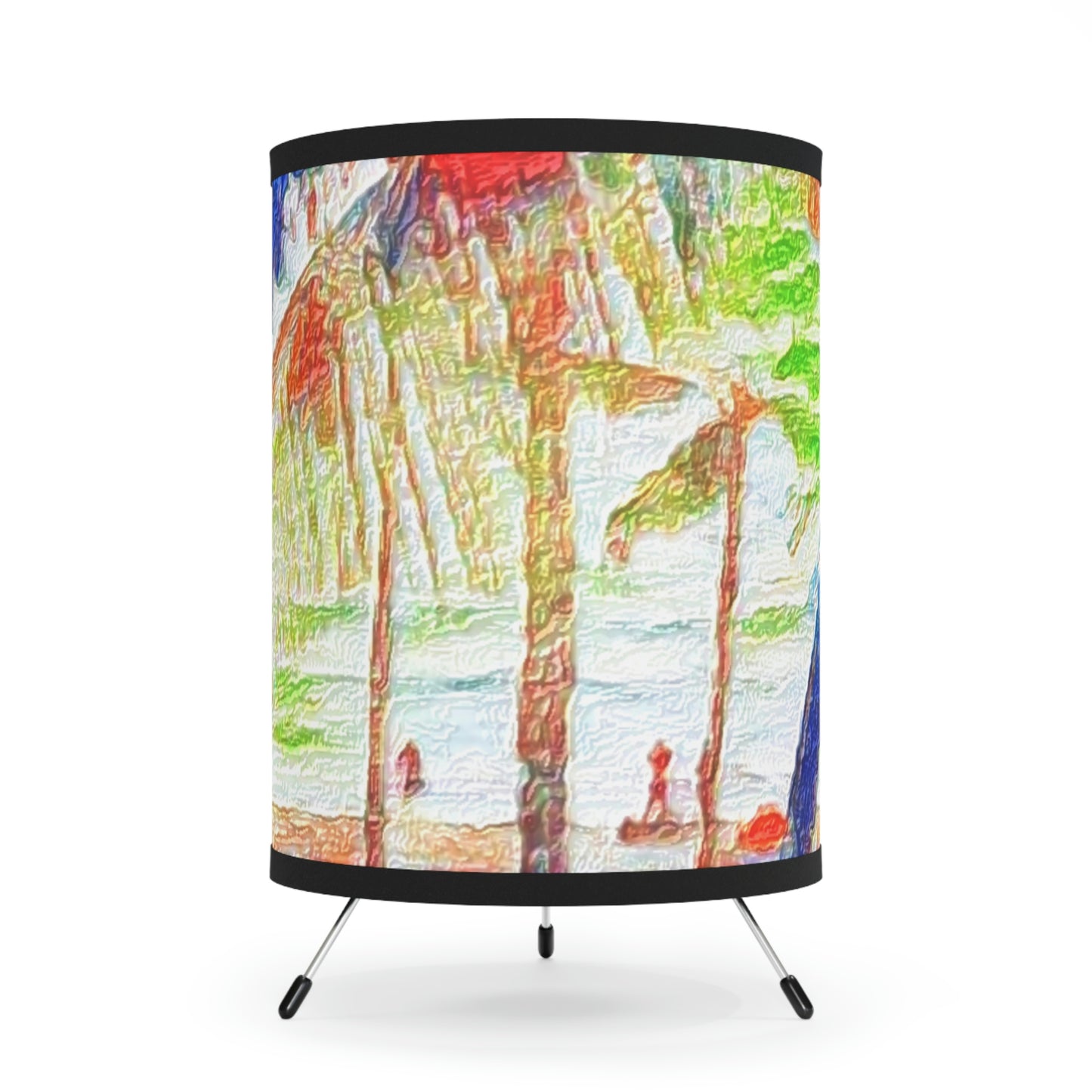 Tripod Lamp with High-Res Printed Shade, US\CA plug ... "The Royal Hawai'ian: Waikiki Beach_Beach" ... Honolulu, HI ... Ocotber 2014 (Halloween) ... Original Works ...