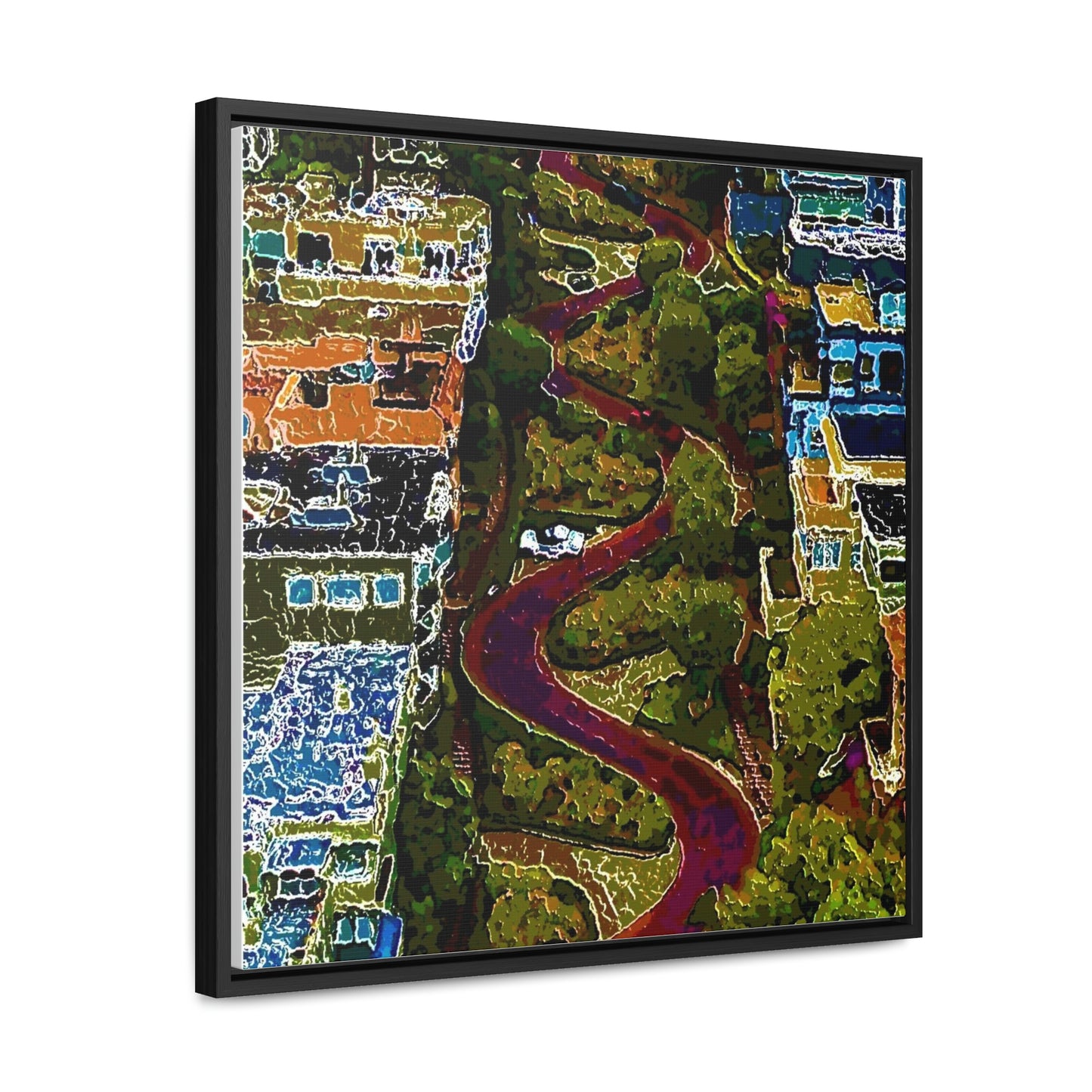 Gallery Canvas Wraps, Square Frame ... A Crazy Street ... 'Eight Winding Curve-Switchbacks' ... "Lombard Street, San Francisco, CA' ... Family Archives: 1970's ... Original Works ...
