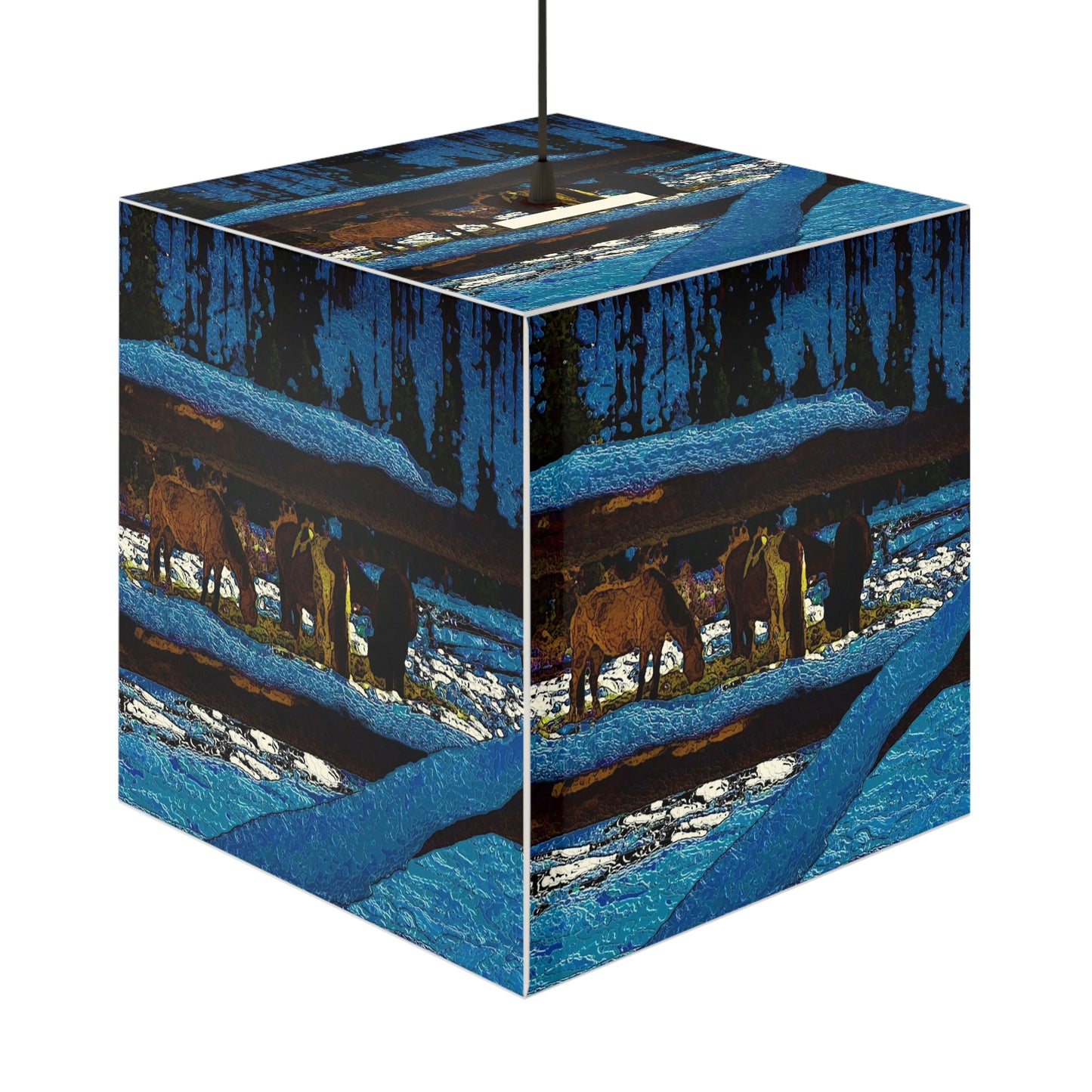 Light Cube Lamp ...  A Horse ... A Saddle ...  Foraging Through The Snow ...  An_Asses 'Cry' ... Central Idaho, November 2022 ...  Original Works ..
