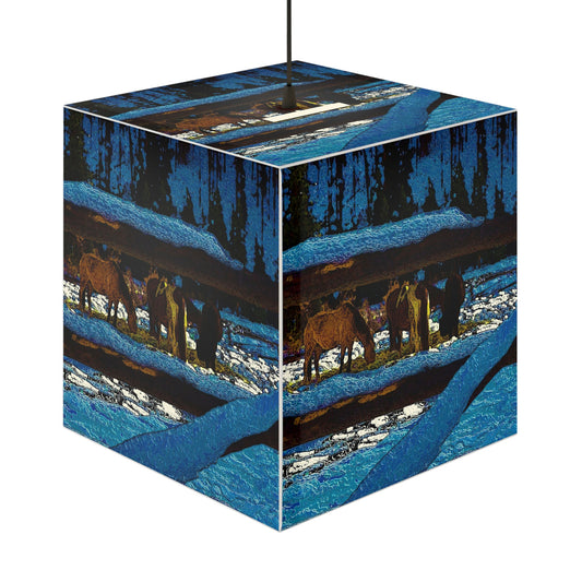Light Cube Lamp ...  A Horse ... A Saddle ...  Foraging Through The Snow ...  An_Asses 'Cry' ... Central Idaho, November 2022 ...  Original Works ..