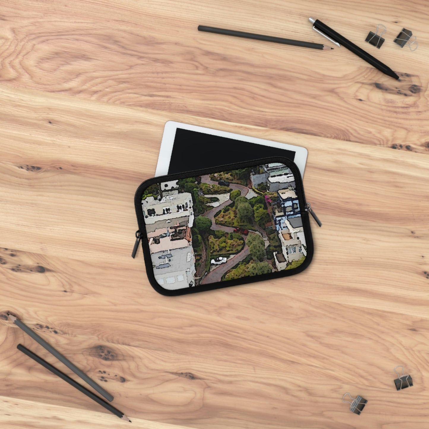 Laptop Sleeve ... A Crazy Street ... 'Eight Winding Curve-Switchbacks' ... "Lombard Street, San Francisco, CA' ... Family Archives: 1970's ... Original Works ...