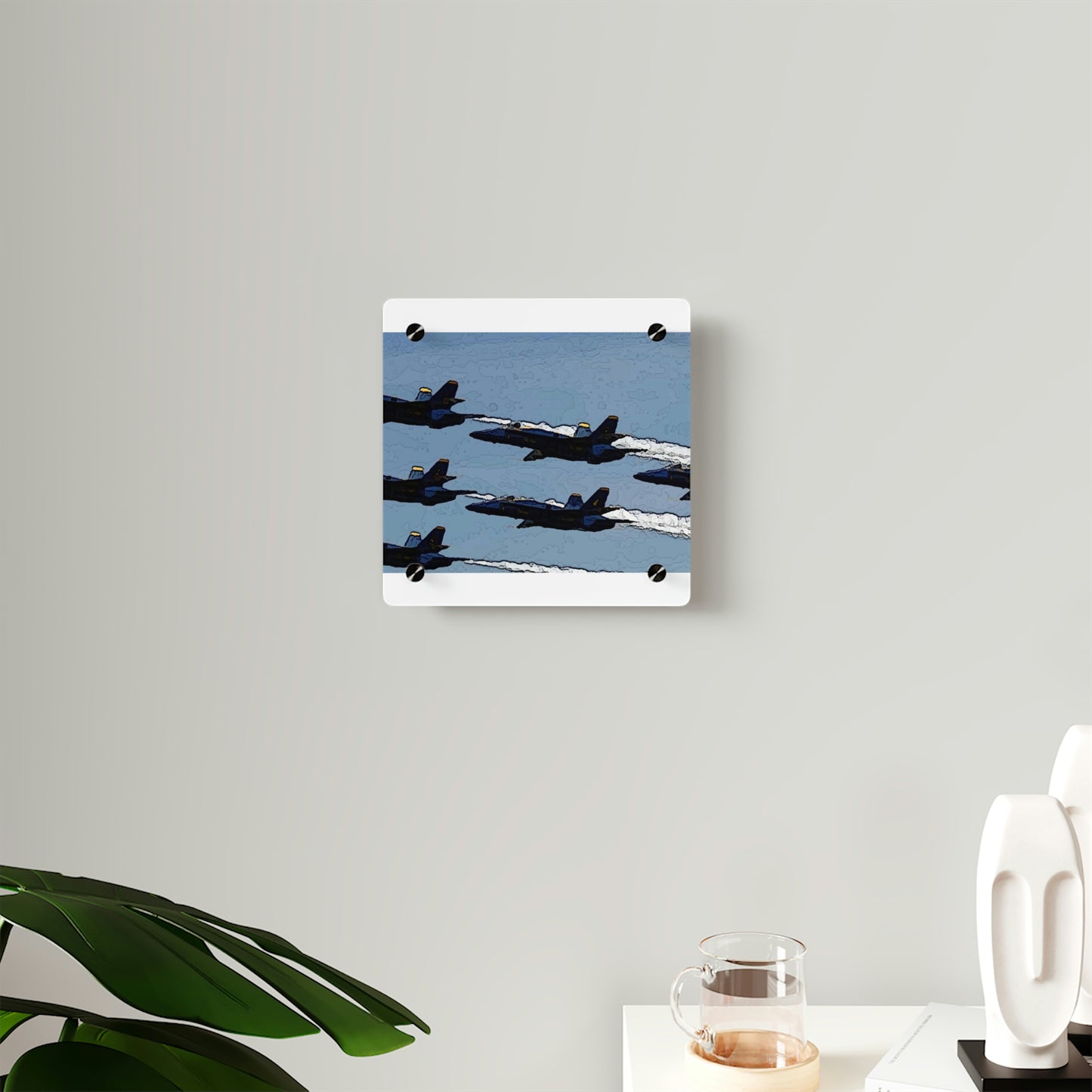 Acrylic Wall Art Panels ... Seattle Seafair ..."Blue Angels Run Over Lake Washington" ... Circa Mid 1980's ... Dr FJ Holt ... Original Works ...