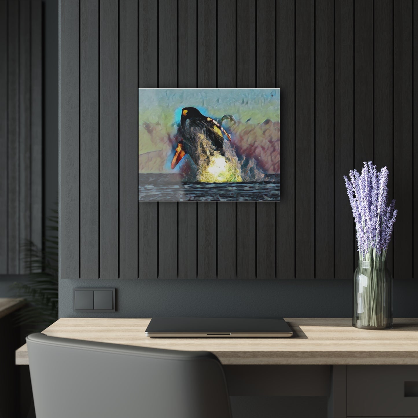 Acrylic Prints (French Cleat Hanging) ... An Extraordinary Humpback Breach ... 'With Explosive Energy' ... Family Archives (KPH) ... Circa: 21st Century. Maui, HI ... Original Works ...