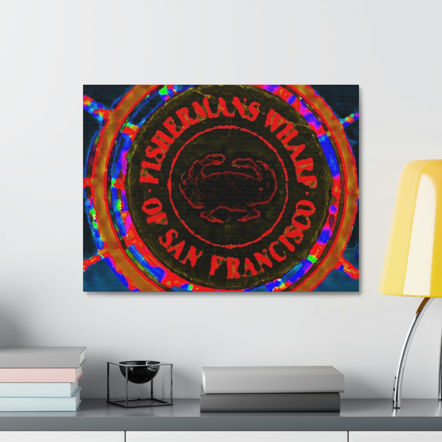 Satin Canvas, Stretched ... "No.9 Fishermen's Grotto - Fishermen's Wharf, SF, California" ... Family Archives: 1970's ... Original Works ...