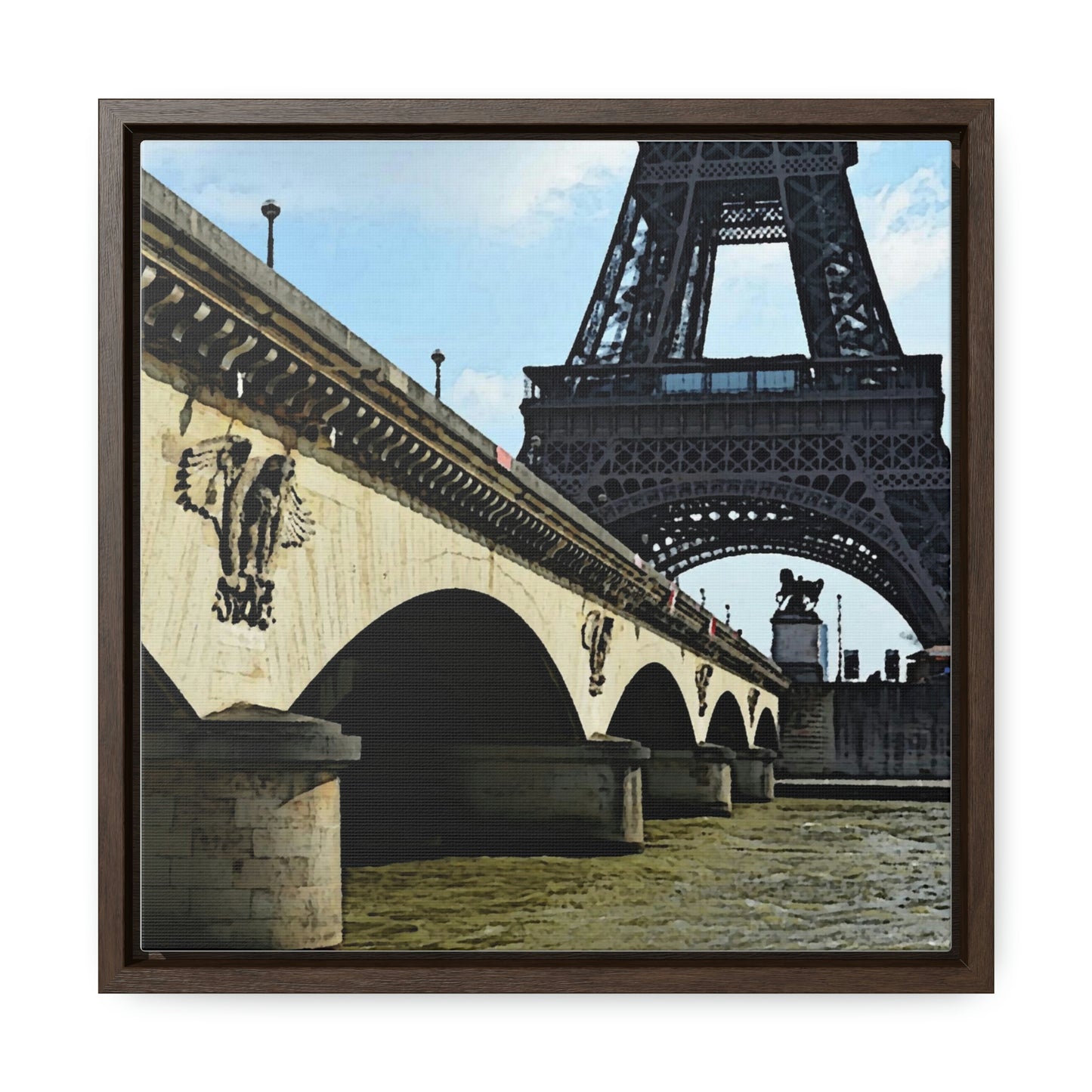 Gallery Canvas Wraps, Square Frame ...  Le Tour D'Eiffel ..."Along The Water" ... Barbara Joan Bonnell-Holt ... Le Voyage De Paris: 1972 ... Original Works ...