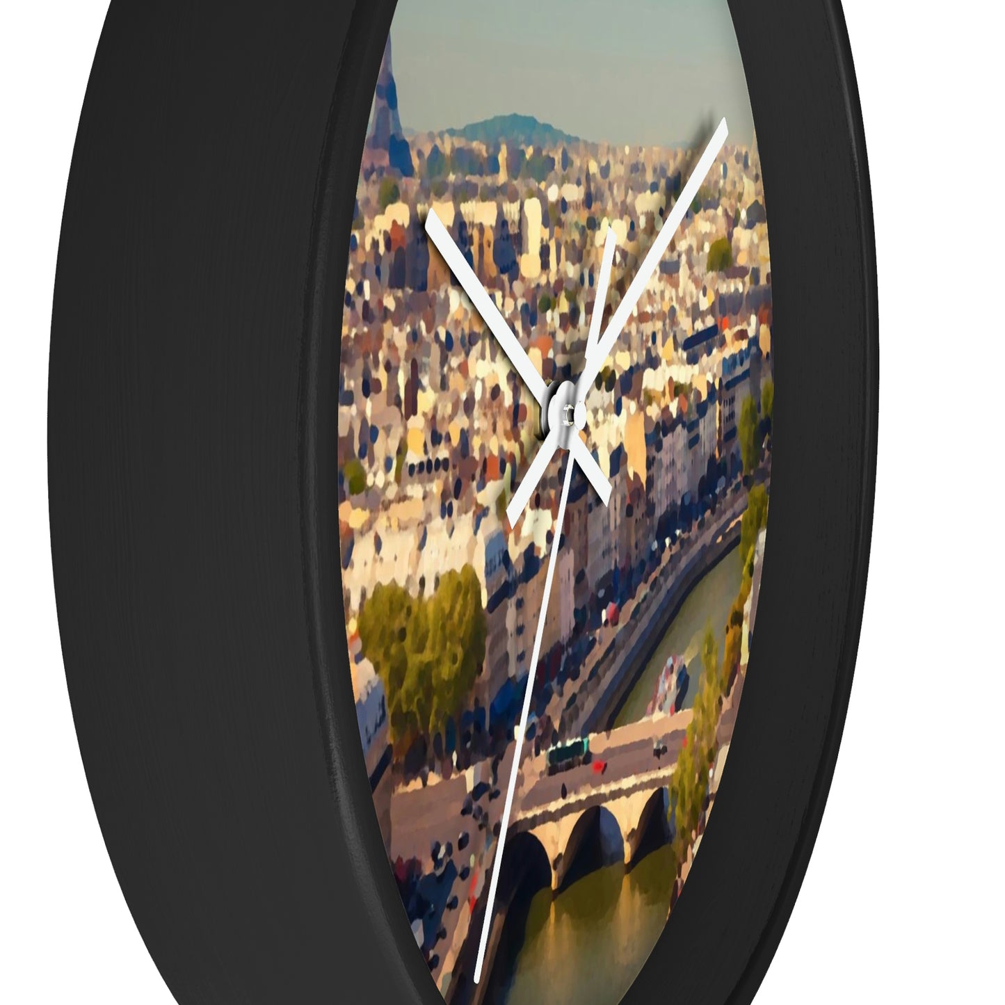 Wall clock ... Au Paris ... "Along The River Seine" ... Barbara Joan Bonnel-Holt: 1972 ... Original Works ...