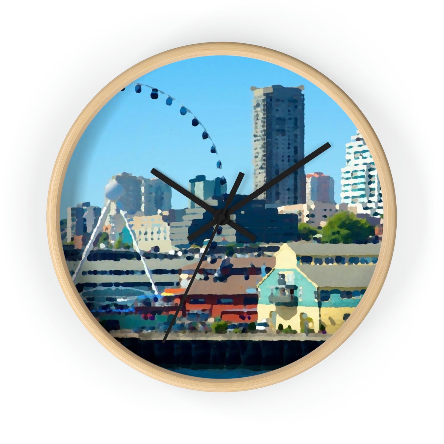 Wall clock ... That Classic Wheel ... 'Seattle's Wheel' ... & Old Classic Waterside Vendors ...  'Family Archives' ... Original Works ...