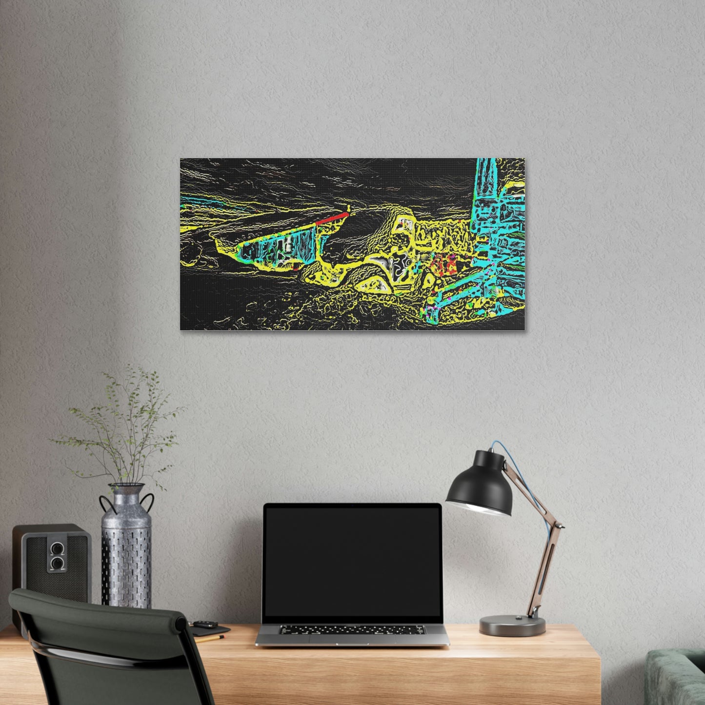 Polyester Canvas ... "Snow Vehicle In Snow Storm At-Rest" ... Circa 12Mar23 ... Central Idaho ... 18-Hours Rendering Time: Original Works ...
