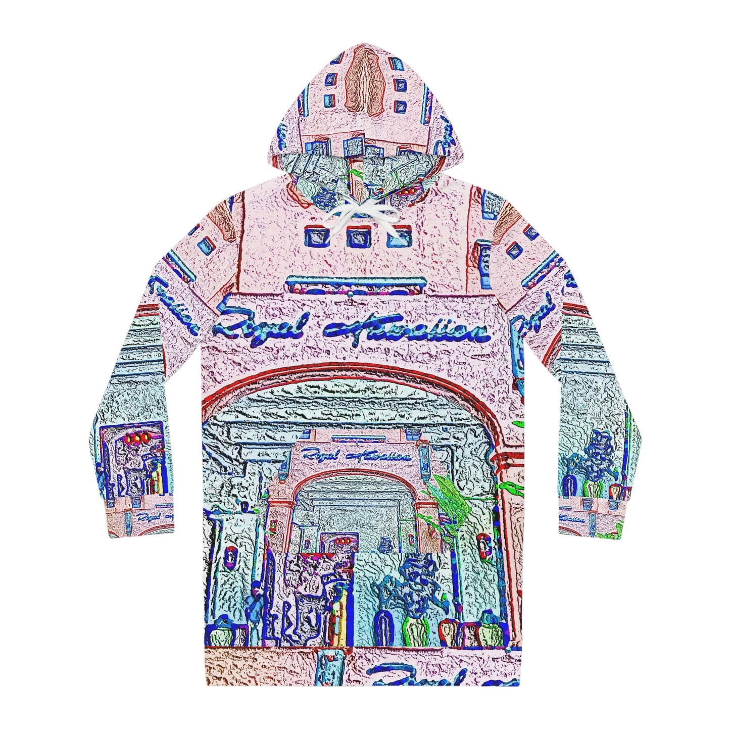 Women's Hoodie Dress (AOP) ... "La Grande Entree" At: 'The Pink Palace' ... The Royal Hawai'ian ... Honolulu, HI ... '27Oct2014' ... Original Works ...