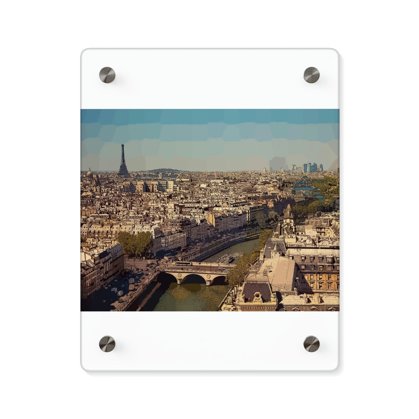 Acrylic Wall Art Panels ... Au Paris ... "Along The River Seine" ... Barbara Joan Bonnel-Holt: 1972 ... Original Works ...